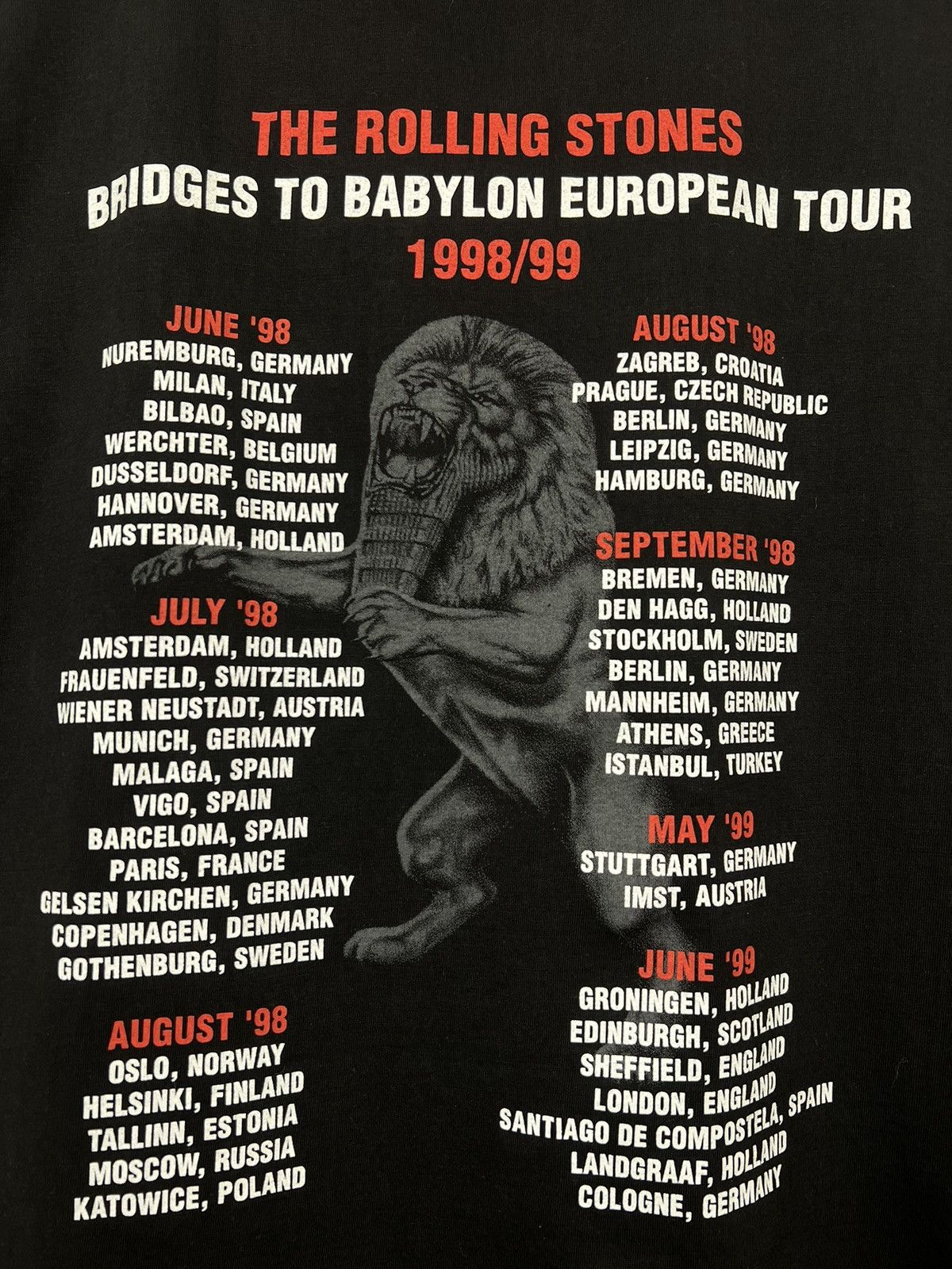 Band Tees × The Rolling Stones × Vintage VINTAGE 1998/99 THE ROLLING STONES BRIDGES TO BABYLON TOUR Size US XL / EU 56 / 4 - 9 Thumbnail