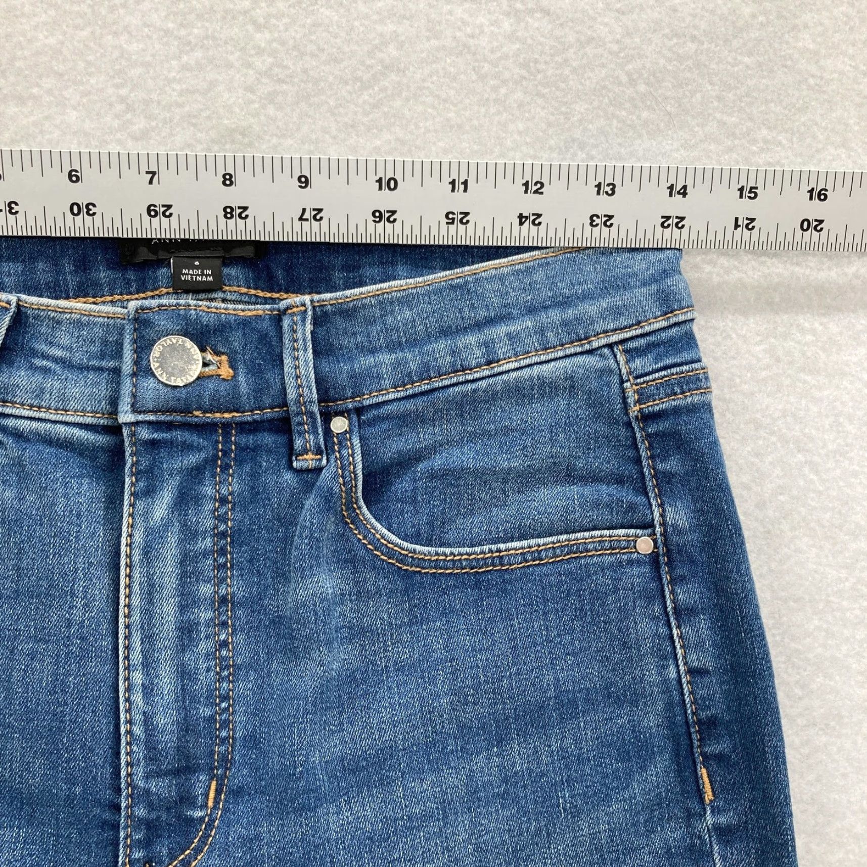 Ann Taylor Ann Taylor Jeans Womens 6 Blue The Skinny High Rise Perfect Pocketing Stretch Size 28" / US 6 / IT 42 - 7 Thumbnail