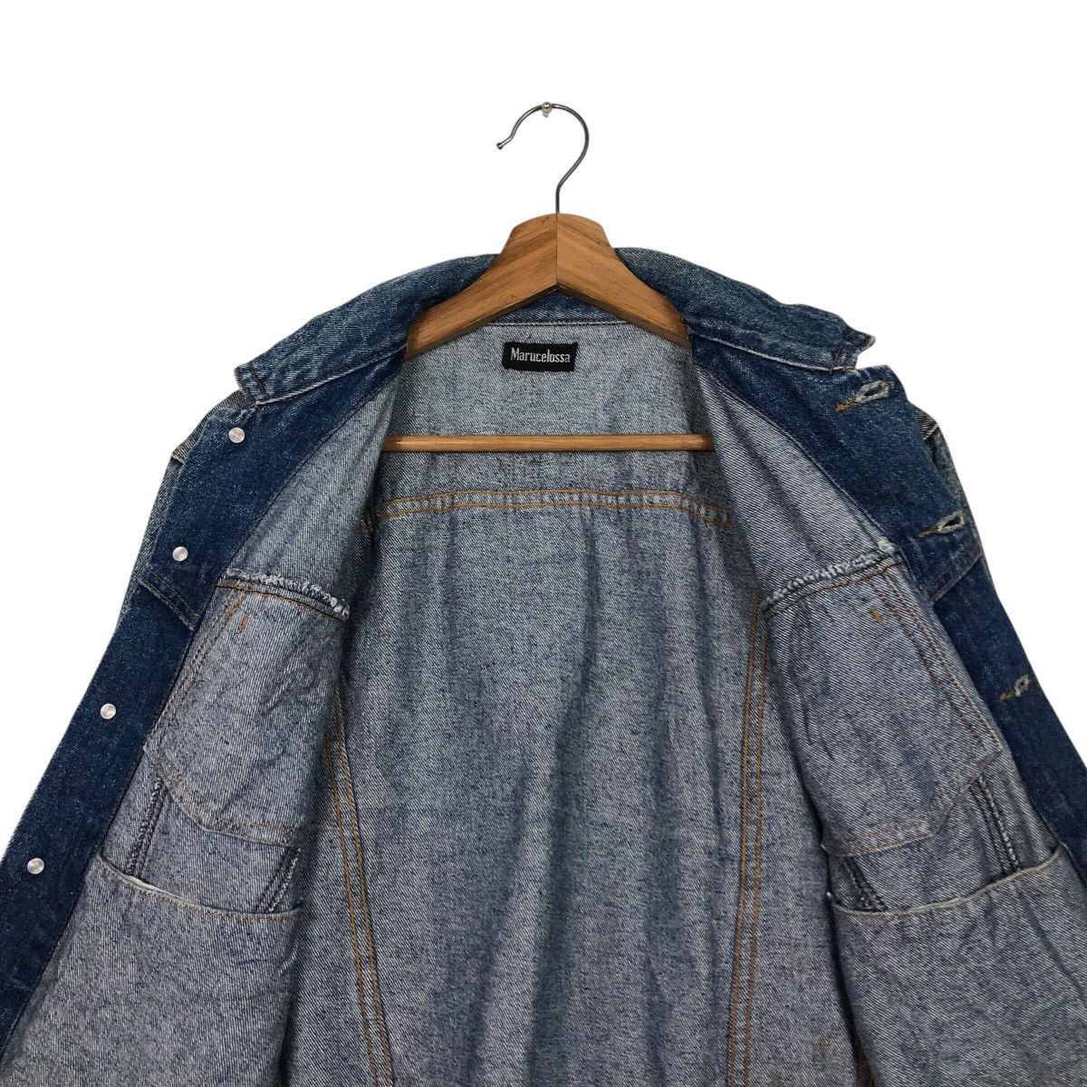 Japanese Brand 📌Vintage Trucker Denim Jacket Marucelossa Issey Miyake Size US M / EU 48-50 / 2 - 17 Thumbnail
