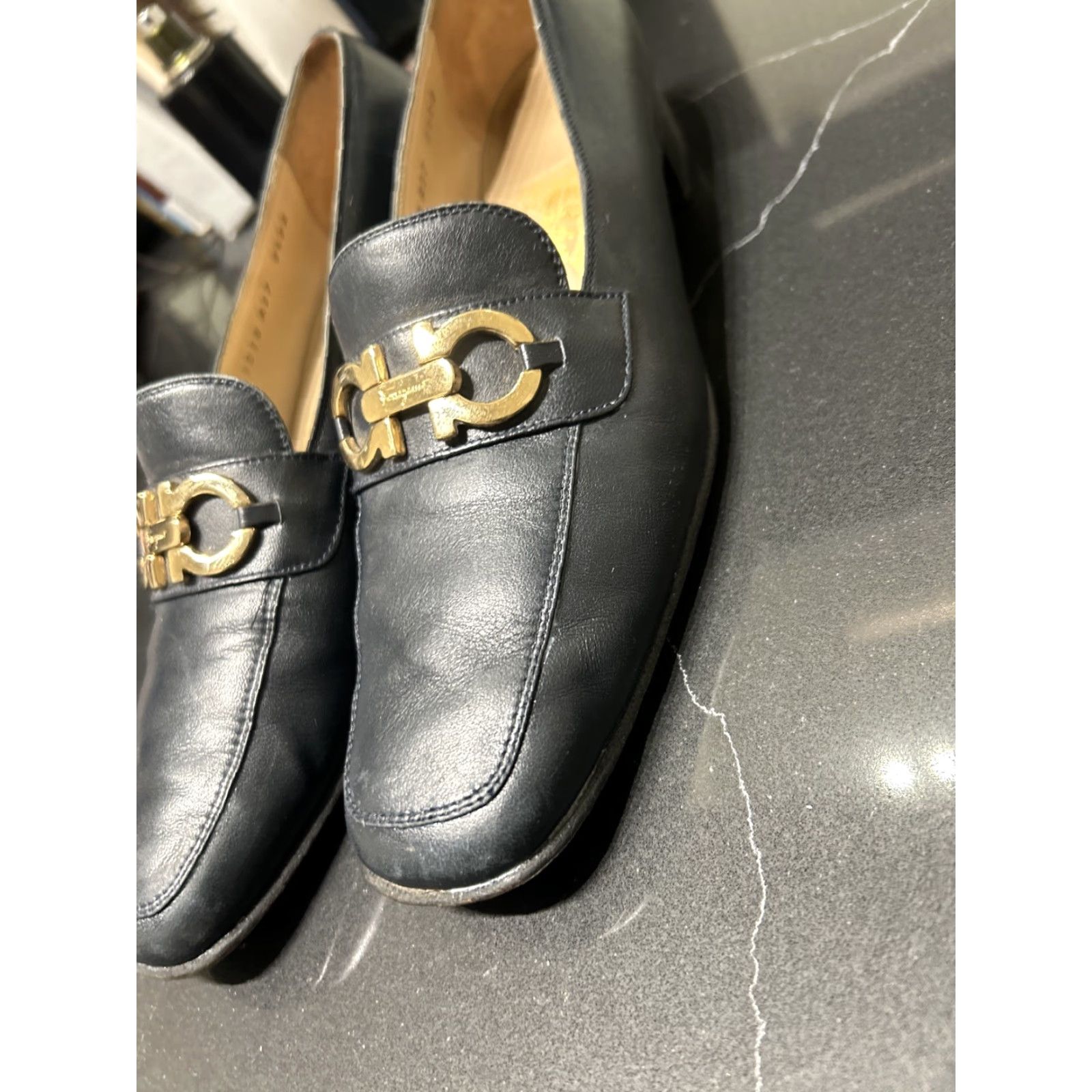 Salvatore Ferragamo **Ferragamo Blue Women's Classic Loafer 8.5 Navy Leather** User: **Ferragamo Blue Women's Classic Loafer Size 8.5 Leather** Size US 9 / IT 39 - 6 Thumbnail