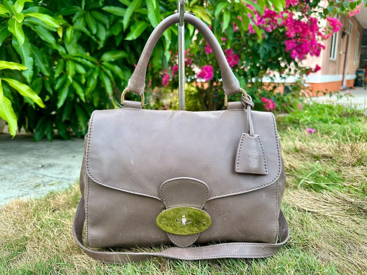 Mulberry Authentic Mulberry Primrose Taupe Calf Leather Top Handle Size ONE SIZE - 1 Thumbnail