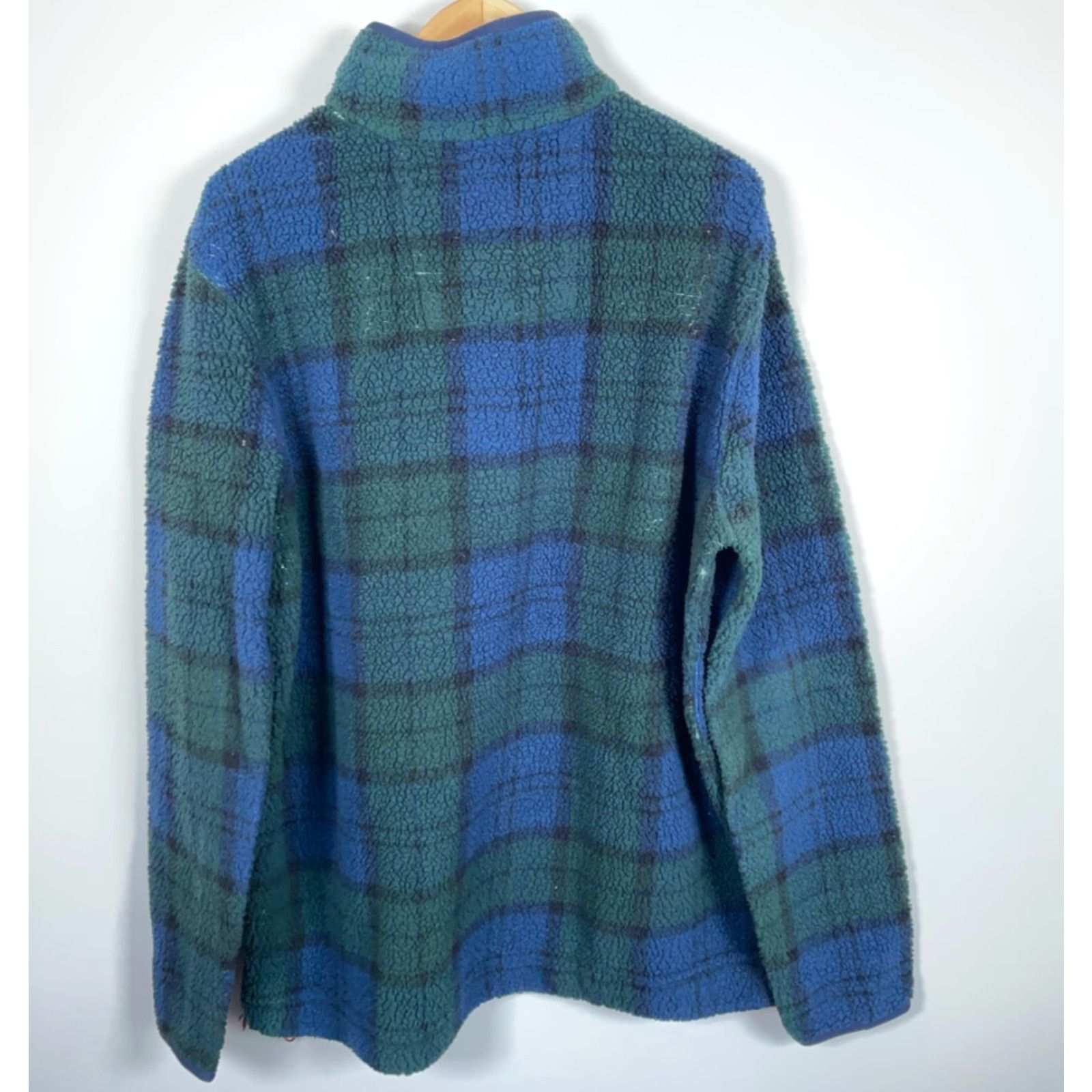 Nautica Nautica Fleece Jacket 1/4 Zip Plaid XL Tall Mens Green Blue Blackwatch Knit Pullover Casual Vintage Size US XL / EU 56 / 4 - 2 Thumbnail