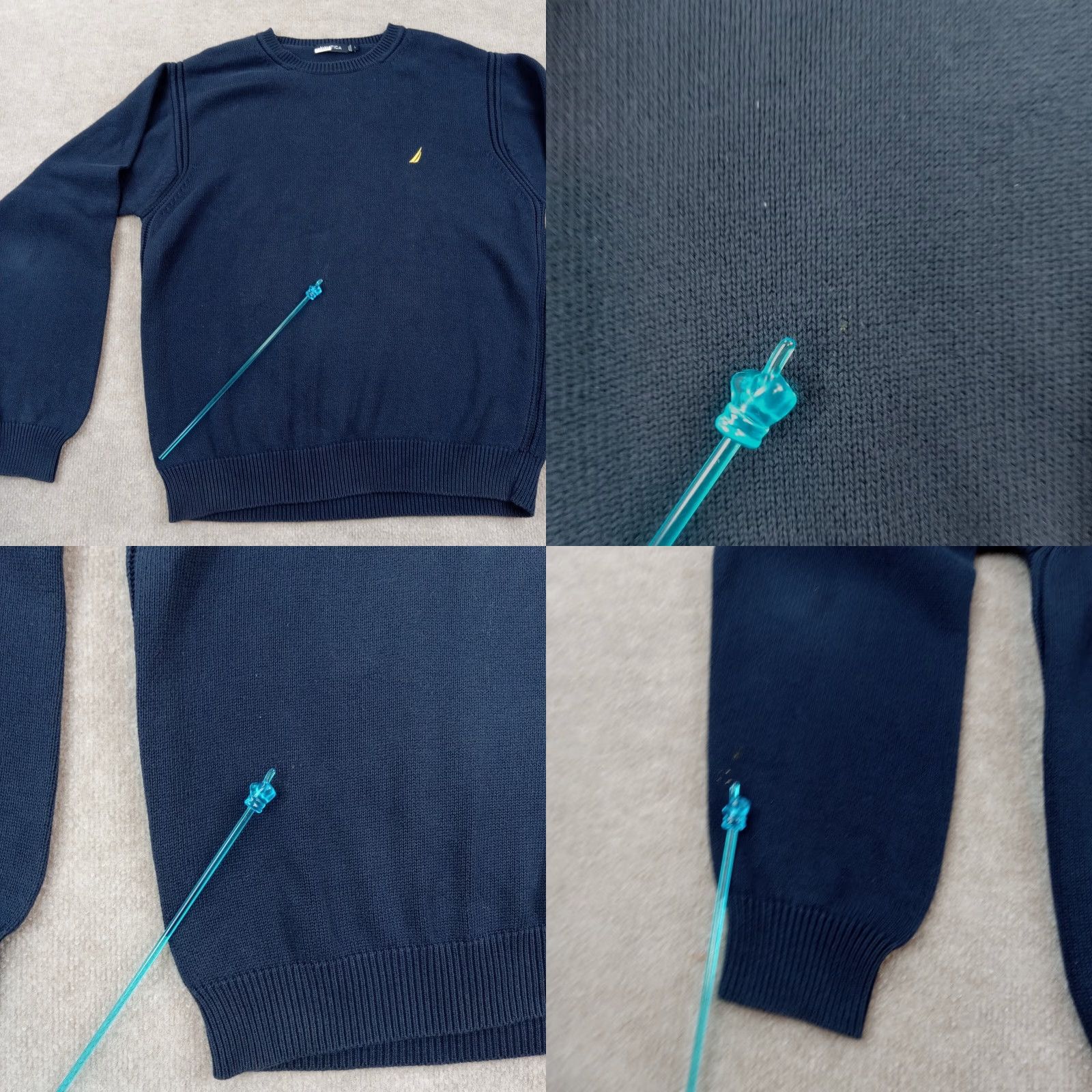 Nautica Nautica Mens Large Blue Crew Neck Long Sleeve Pullover Sweater Logo Casual Cotton Knit Size US L / EU 52-54 / 3 - 8 Thumbnail