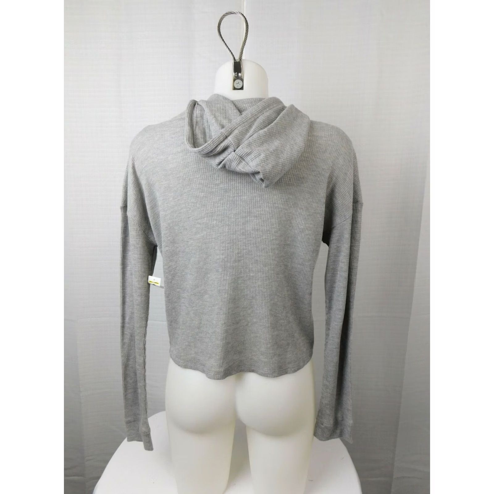 Vintage Women's Cropped Hoodie Shirt Hoodie Cropped Light Gray S Gray Hooded 60%Cotton 40%Polyester Size S / US 4 / IT 40 - 2 Thumbnail