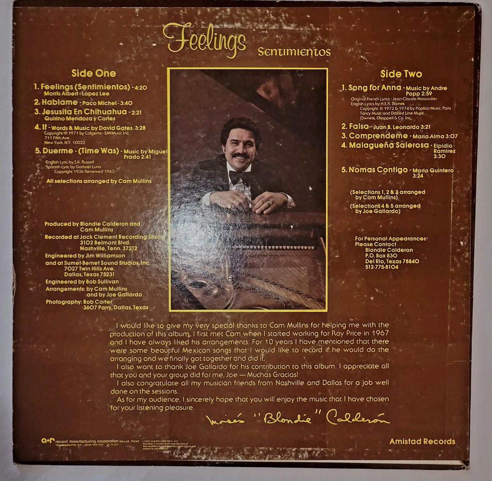 Designer Blondie Calderon "Feelings Sentimentos"vinyl LP Size ONE SIZE - 2 Thumbnail