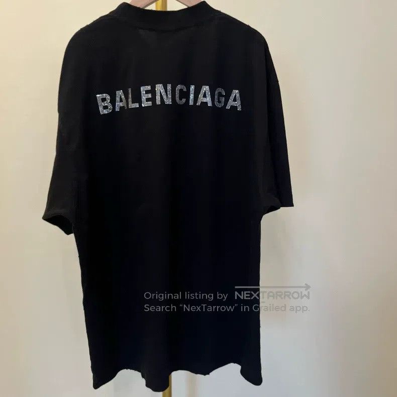 Balenciaga Balenciaga Black Glitter Logo Short Sleeve T-Shirt Size US S / EU 44-46 / 1 - 3 Thumbnail
