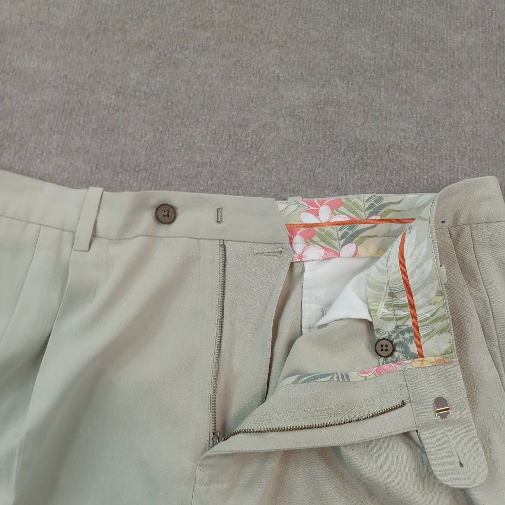 Tommy Bahama Tommy Bahama Mens Beige Chino Straight Fit Pleated Pants 36x30 Cotton Size US 36 / EU 52 - 7 Thumbnail