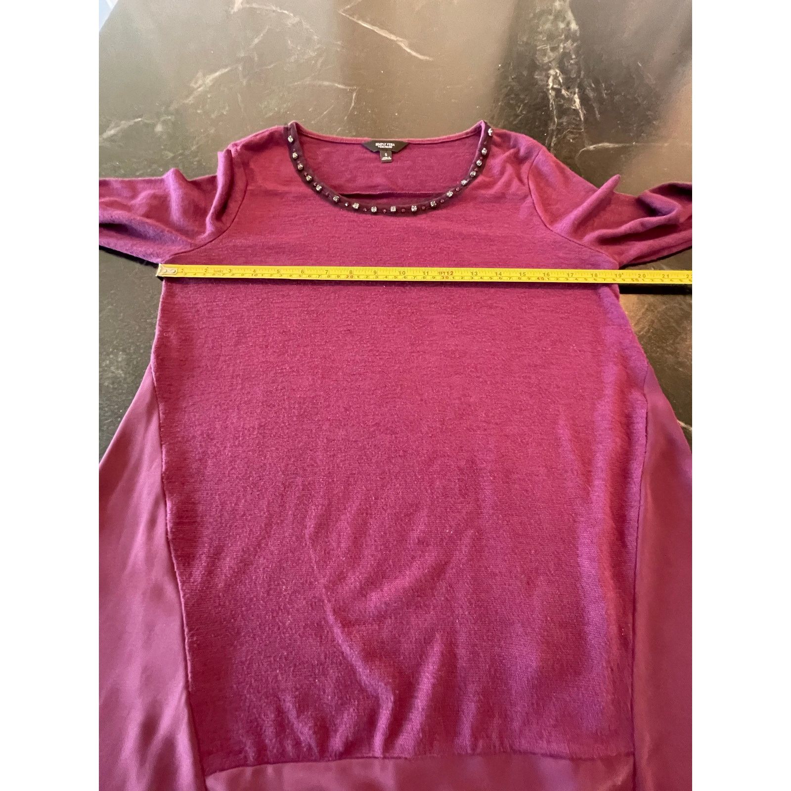 Other Simply Vera Vera Wang purple rhinestone embellished tunic SM Size S / US 4 / IT 40 - 6 Thumbnail