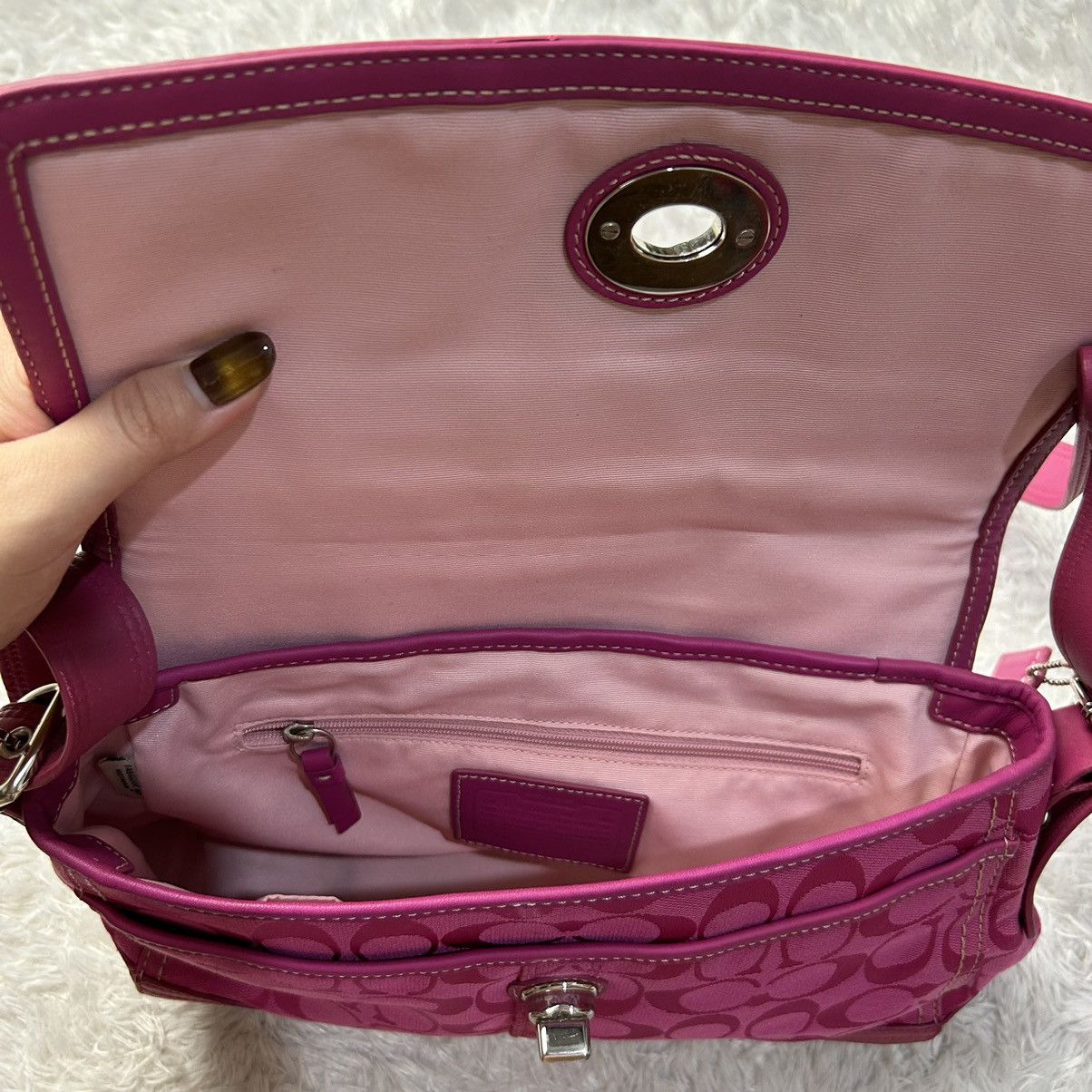Coach Coach pink jacquard signature crossbodybag / slingbag Size ONE SIZE - 6 Thumbnail