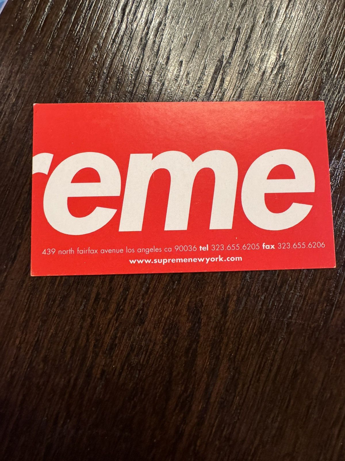 Supreme Supreme Business Card (old LA location) Size ONE SIZE - 2 Thumbnail