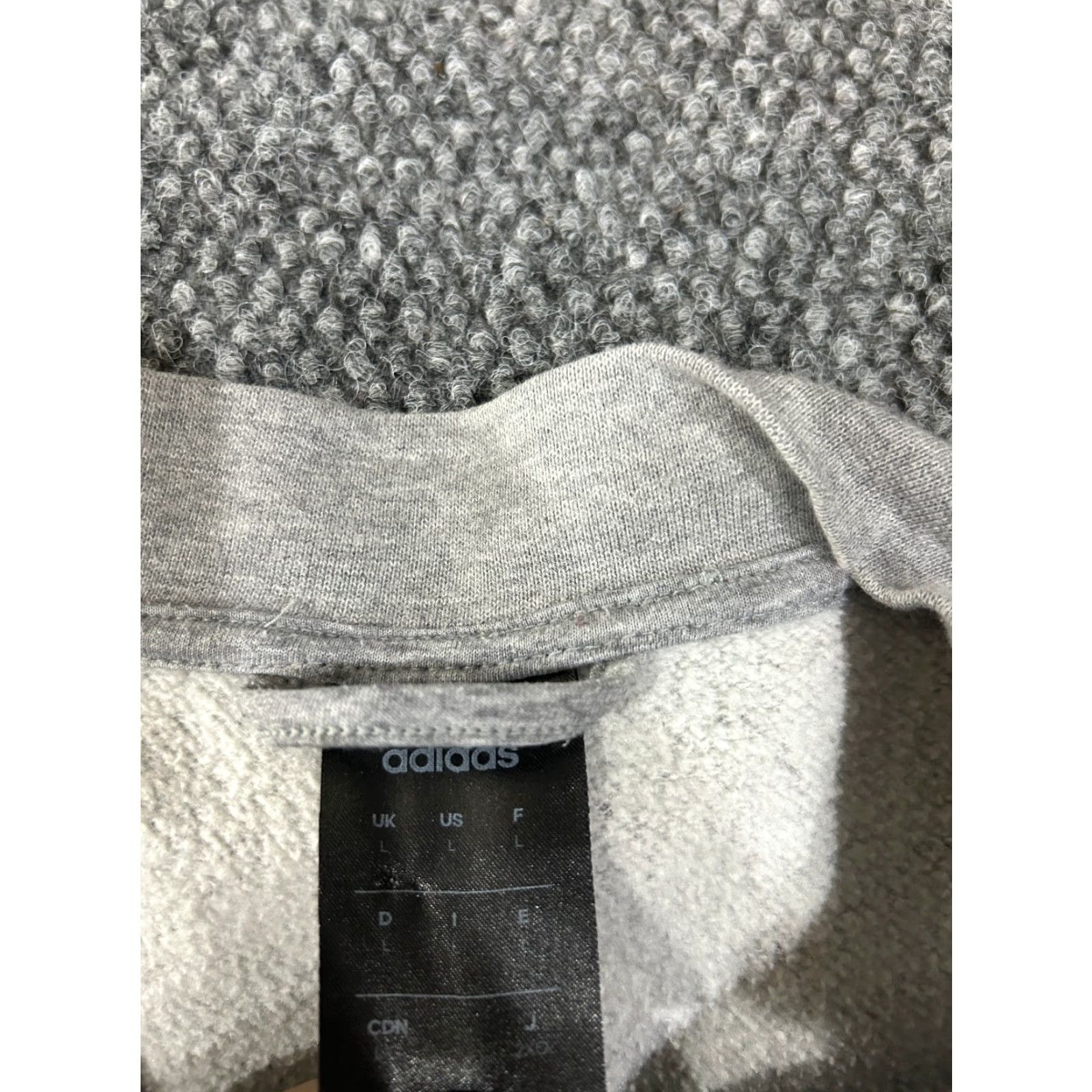 Adidas Adidas Full Zip Jacket Mens Large Gray Fleece Track Hoodie Stand-Up Collar Casual Activewear Size US L / EU 52-54 / 3 - 4 Thumbnail
