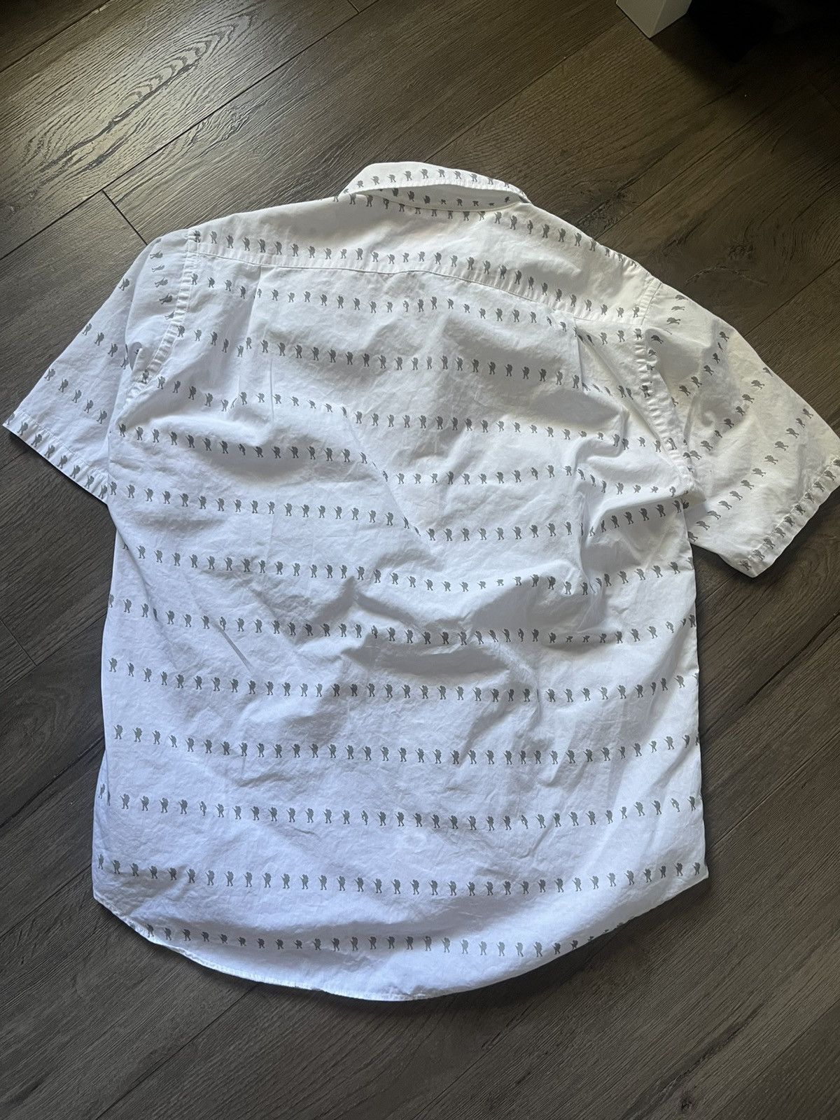 Bape A BATHING APE BAPE foot soldier striped AOP button up shirt Size US M / EU 48-50 / 2 - 4 Thumbnail
