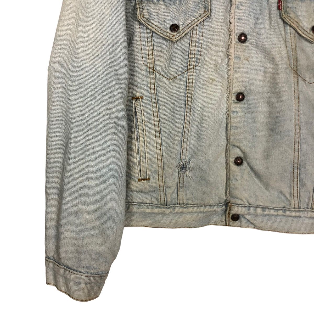 Levi's 🔥VINTAGE DENIM BIKER JACKET LEVI’S USA SHEARLING MINK FUR Size US M / EU 48-50 / 2 - 6 Thumbnail