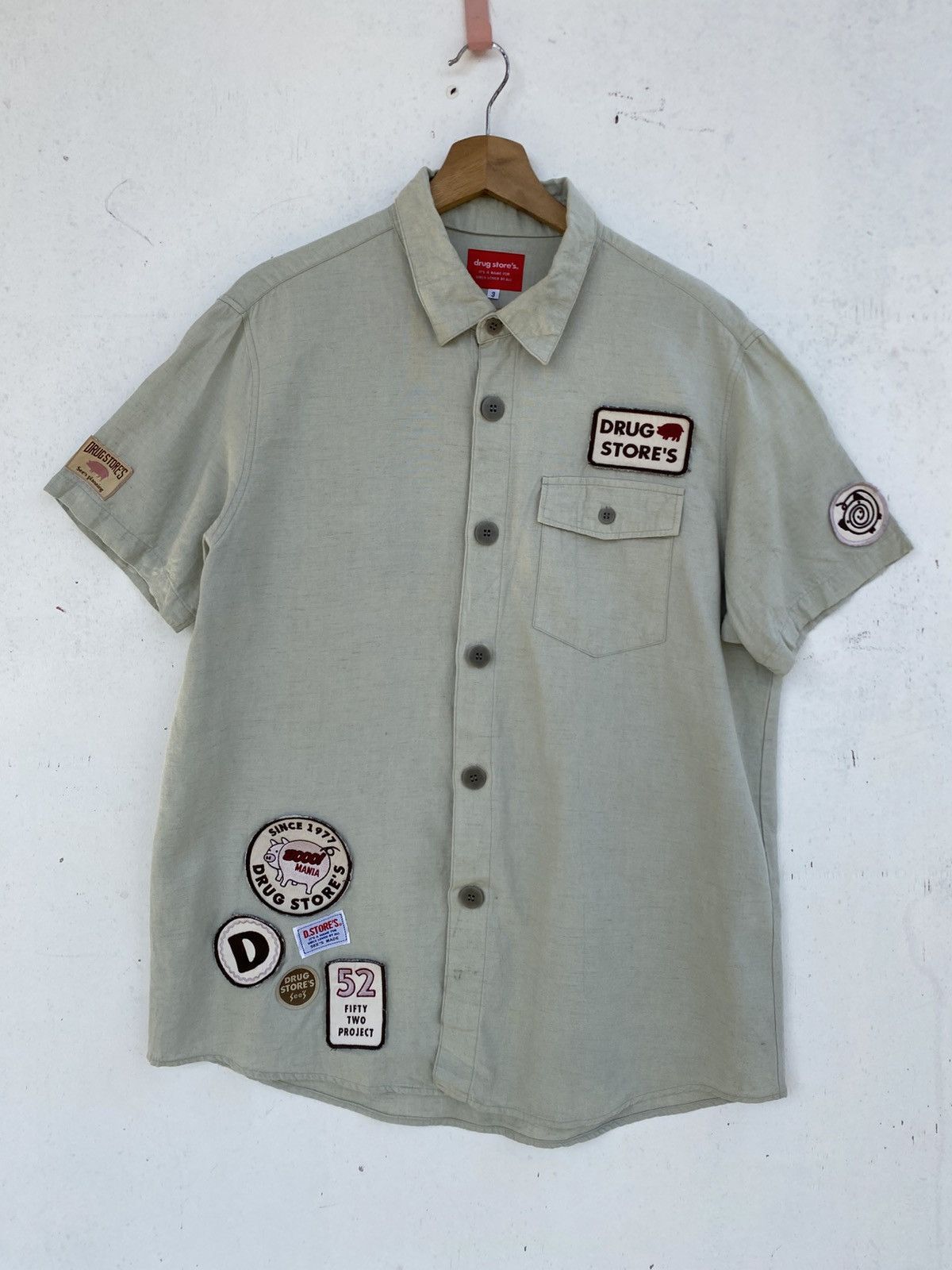 Japanese Brand Drug Store Button Up Shirt With Patches Size US M / EU 48-50 / 2 - 2 Thumbnail