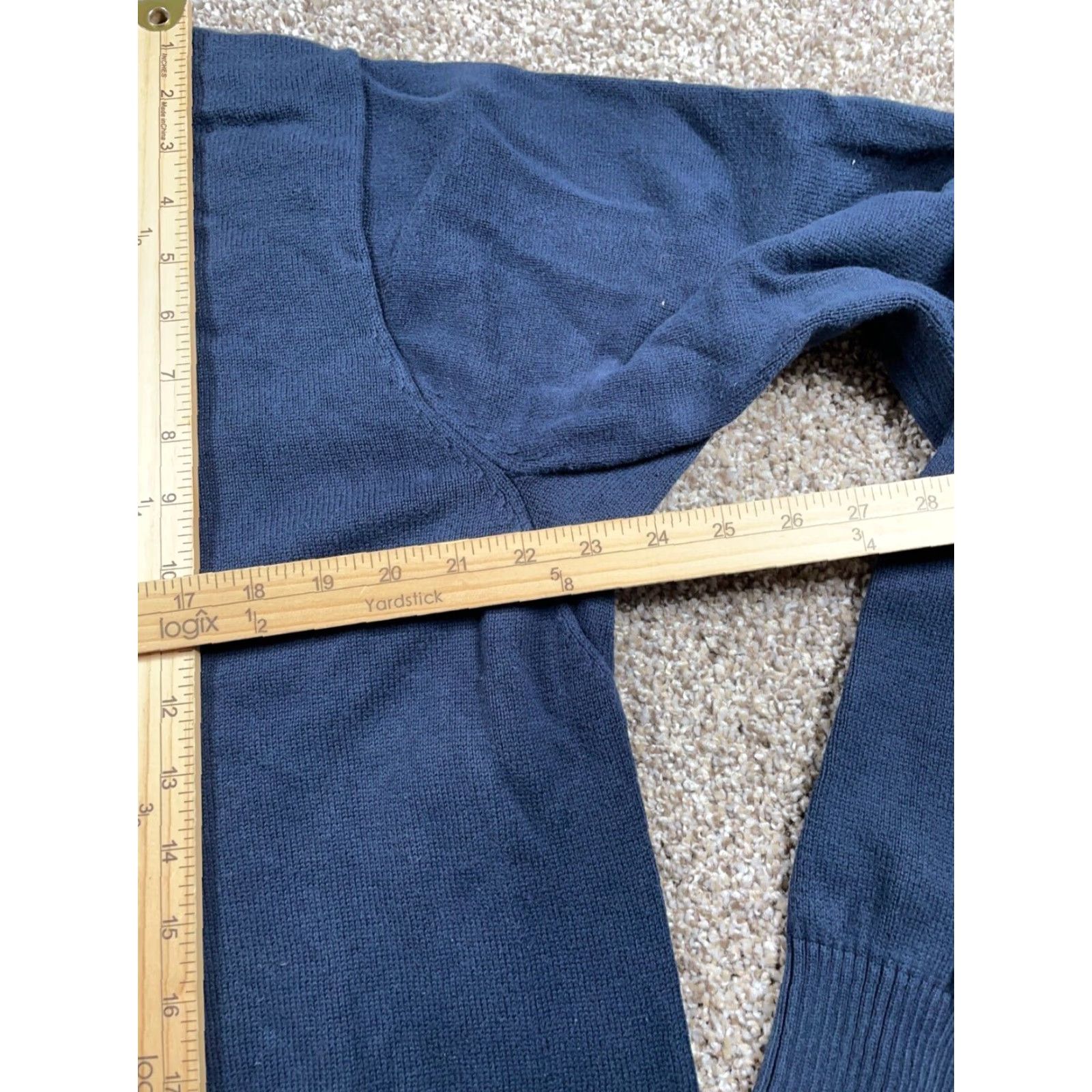 Vintage Duluth Men's Sweater Crewneck Large Tall Dark Blue Chunky Knit Cotton Blend Pullover Solid Classic Preppy Retro Size US L / EU 52-54 / 3 - 6 Thumbnail