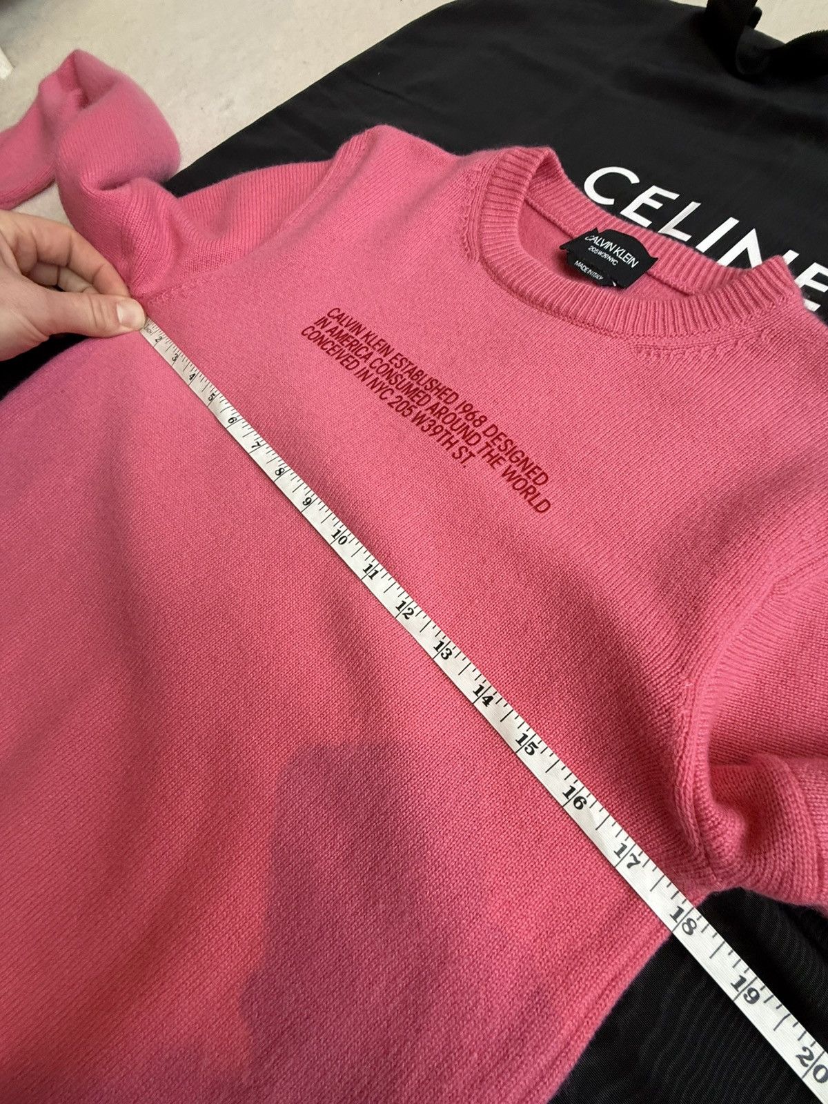 Calvin Klein 205W39NYC SS18 Calvin Klein 205w39nyc Logo pink cashmere sweater raf Size US XS / EU 42 / 0 - 3 Thumbnail