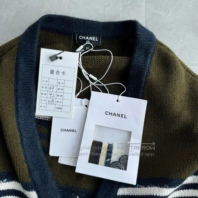 Chanel Chanel Black Women's Cardigan with Stripes . Size M / US 6-8 / IT 42-44 - 3 Thumbnail