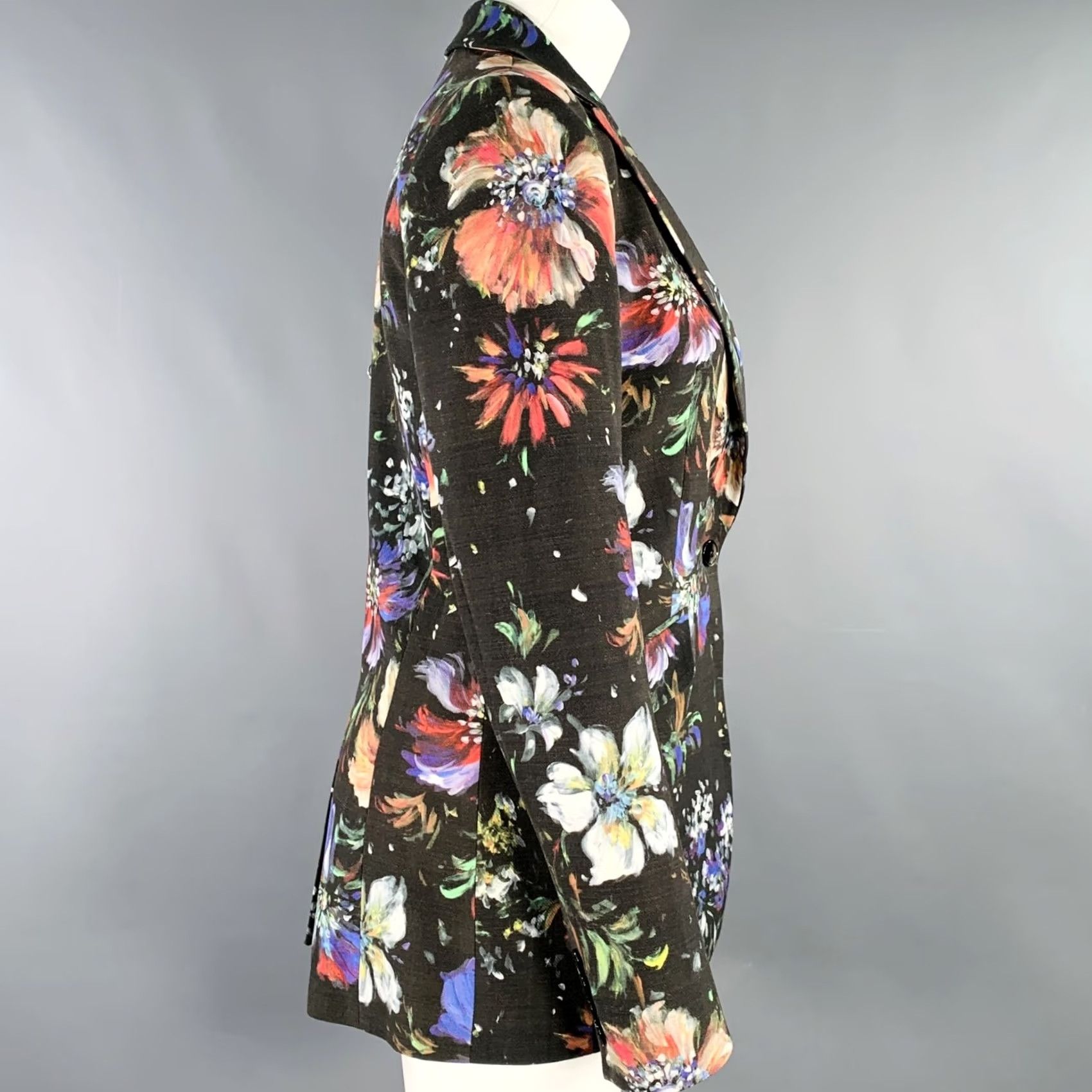 Robert Graham ROBERT GRAHAM Size 4 Black Multi Color Viscose Blend Blazer Women Size S / US 4 / IT 40 - 3 Thumbnail