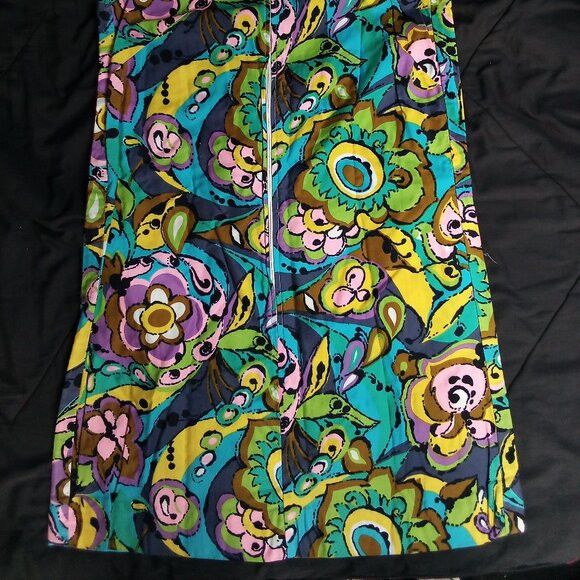 Sears Vintage 60s Sears Abstract Floral Psychedelic Dress Mini Size M / US 6-8 / IT 42-44 - 3 Thumbnail