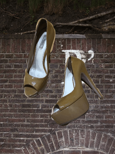 Prada PRADA Luxury Patent Leather Peep Toe Heels Platform Size US 9 / IT 39 - 1 Thumbnail