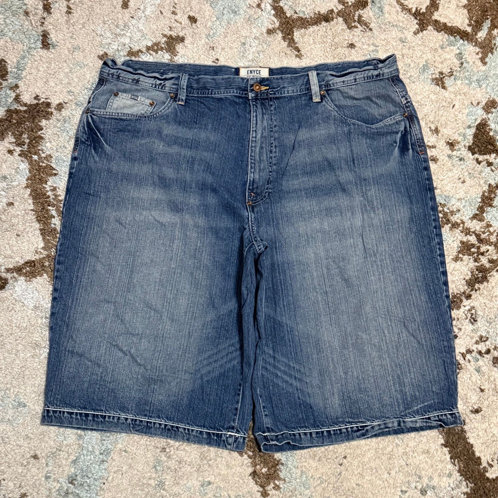 Enyce Vintage ENYCE Baggy Jean Shorts Spellout Size 44 Y2K Size US 44 / EU 60 - 2 Thumbnail