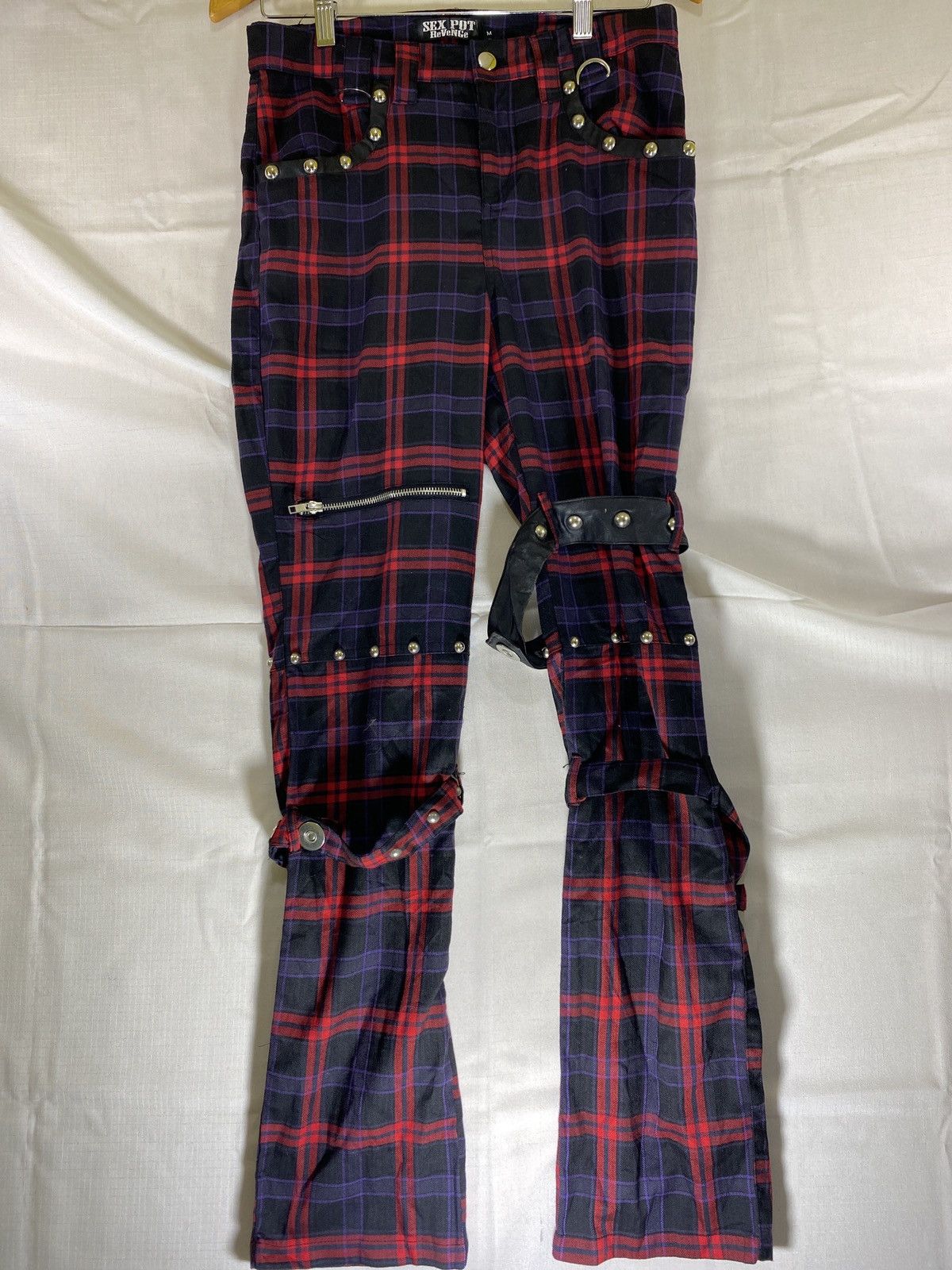 Sex Pot ReVeNGe punk checker bondage pants Size US 30 / EU 46 - 1 Thumbnail