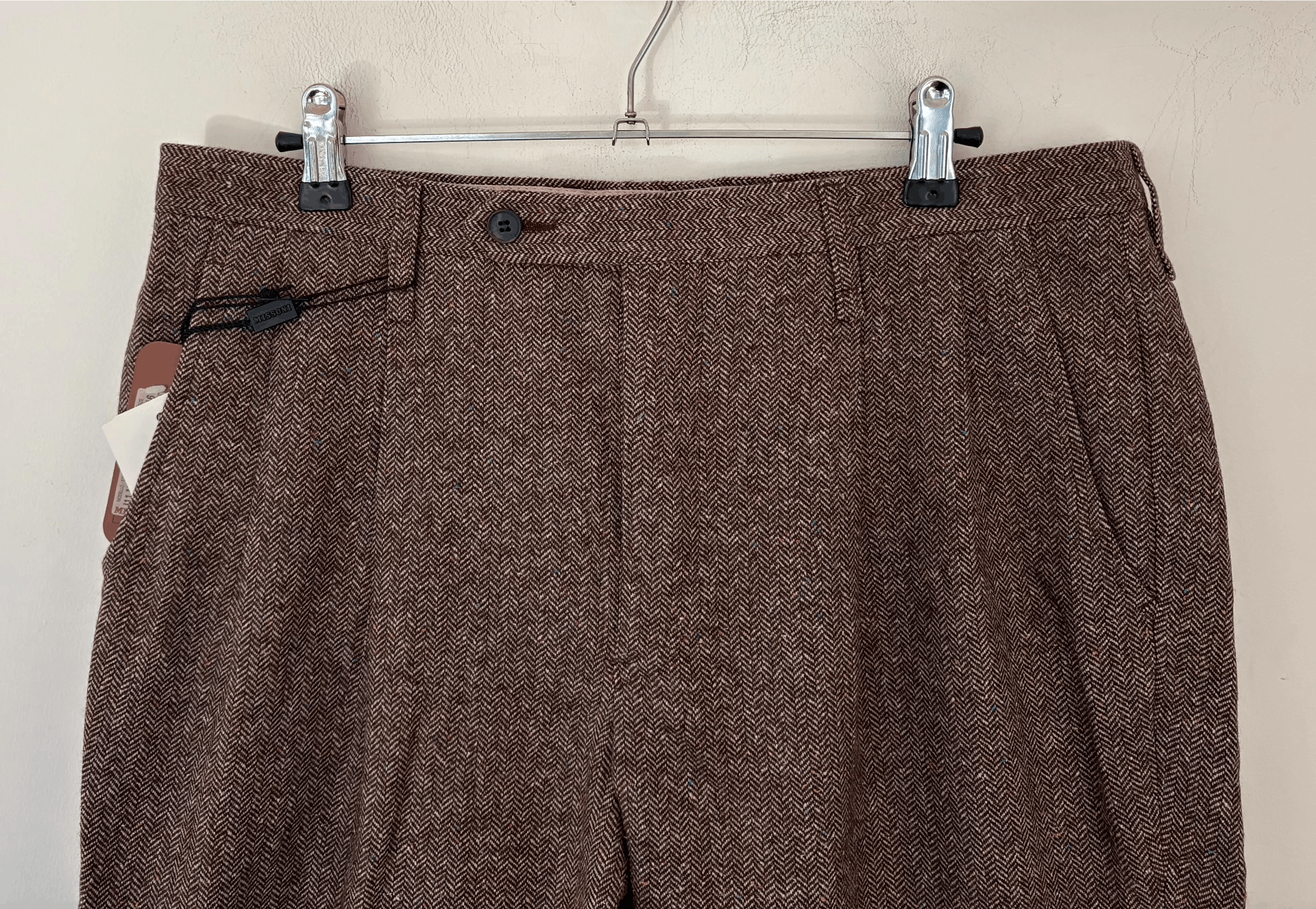 Missoni Missoni Men's Main Line Brown Wool Trousers 50 Color Trim Size US 34 / EU 50 - 4 Thumbnail