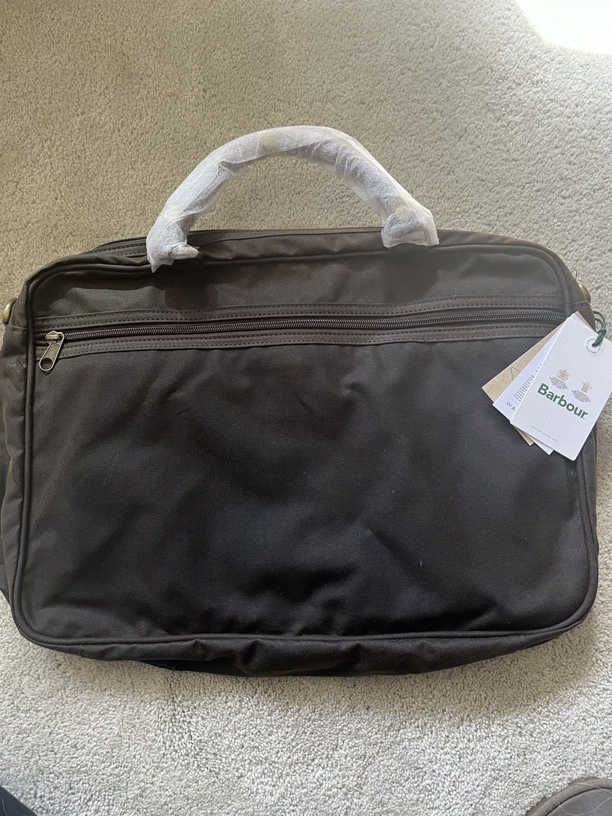 Barbour BARBOUR WAX LEATHER TARRAS BAG w/ Leather trim in Olive Size ONE SIZE - 6 Thumbnail