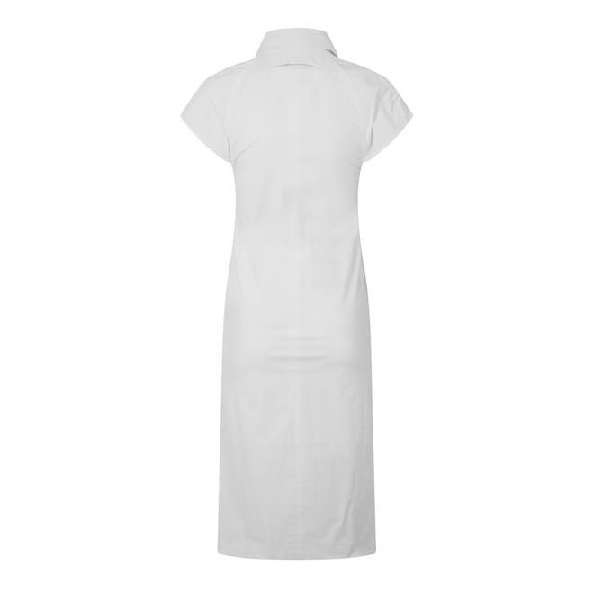 Bottega Veneta Bottega Veneta Collared Neck Midi Dress in White Size S / US 4 / IT 40 - 2 Thumbnail