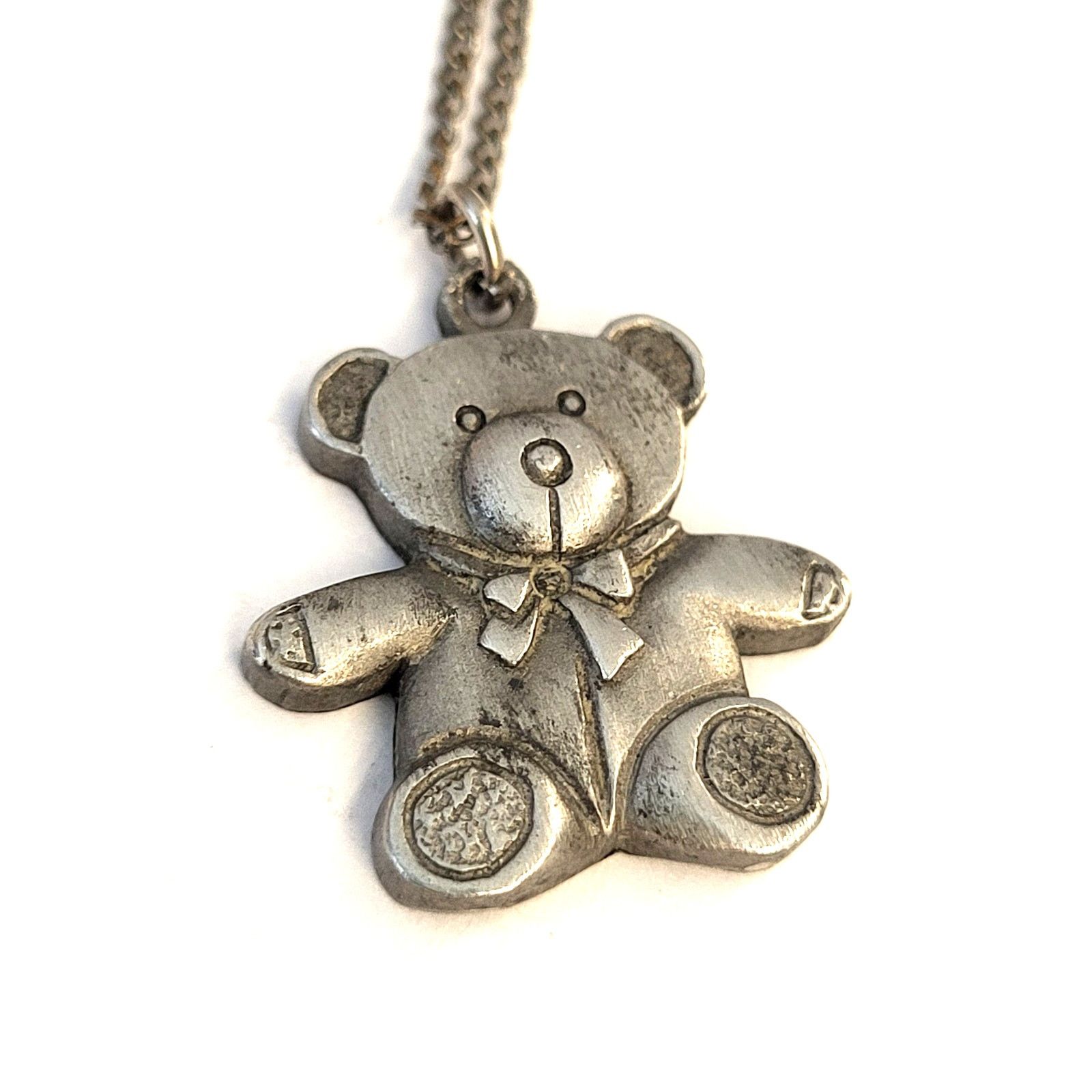 Other Sterling Silver Teddy Bear Earrings with Necklace Set Size ONE SIZE - 3 Thumbnail