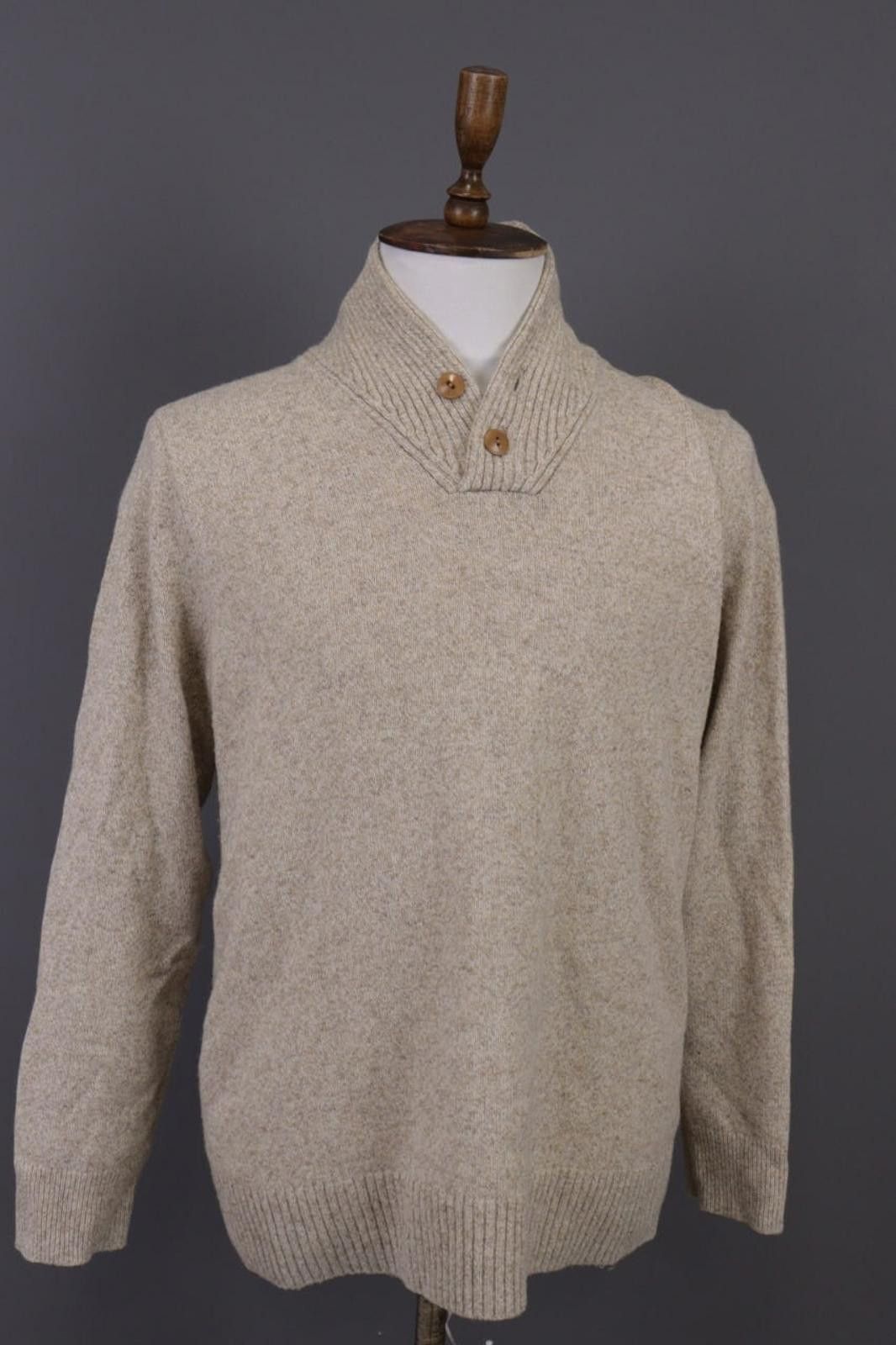 J.Crew J.Crew Beige Merino Shawl Knit Pullover Sweater Size M Size US M / EU 48-50 / 2 - 1 Thumbnail