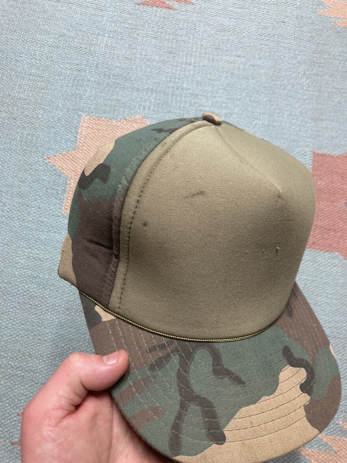 Vintage VTG SnapBack hat camo blank woodland hunting 80s 90s foam Size ONE SIZE - 3 Thumbnail