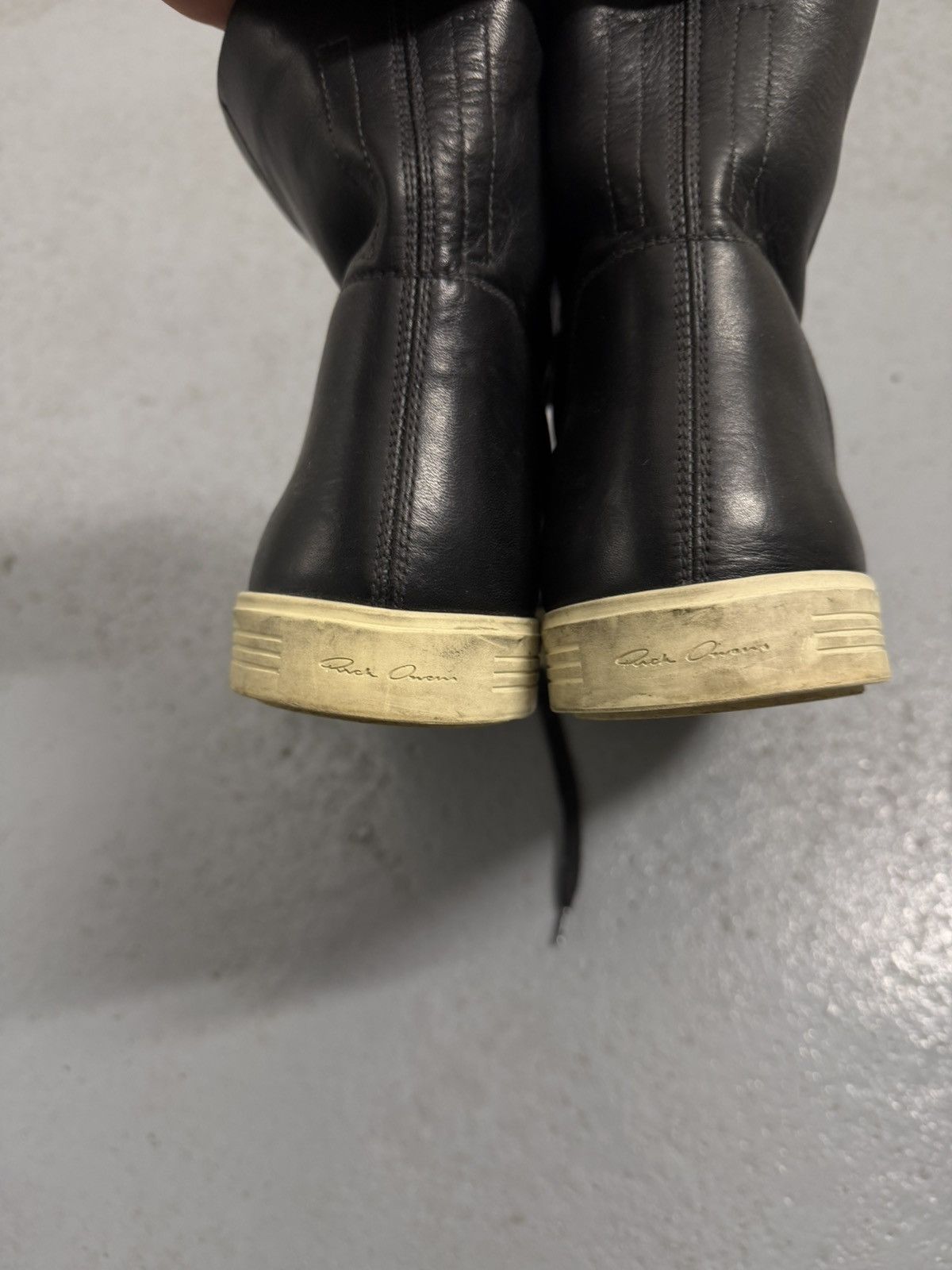Rick Owens Rick Owens Mastodon Leather High Sneakers Size US 10.5 / IT 40.5 - 16 Thumbnail