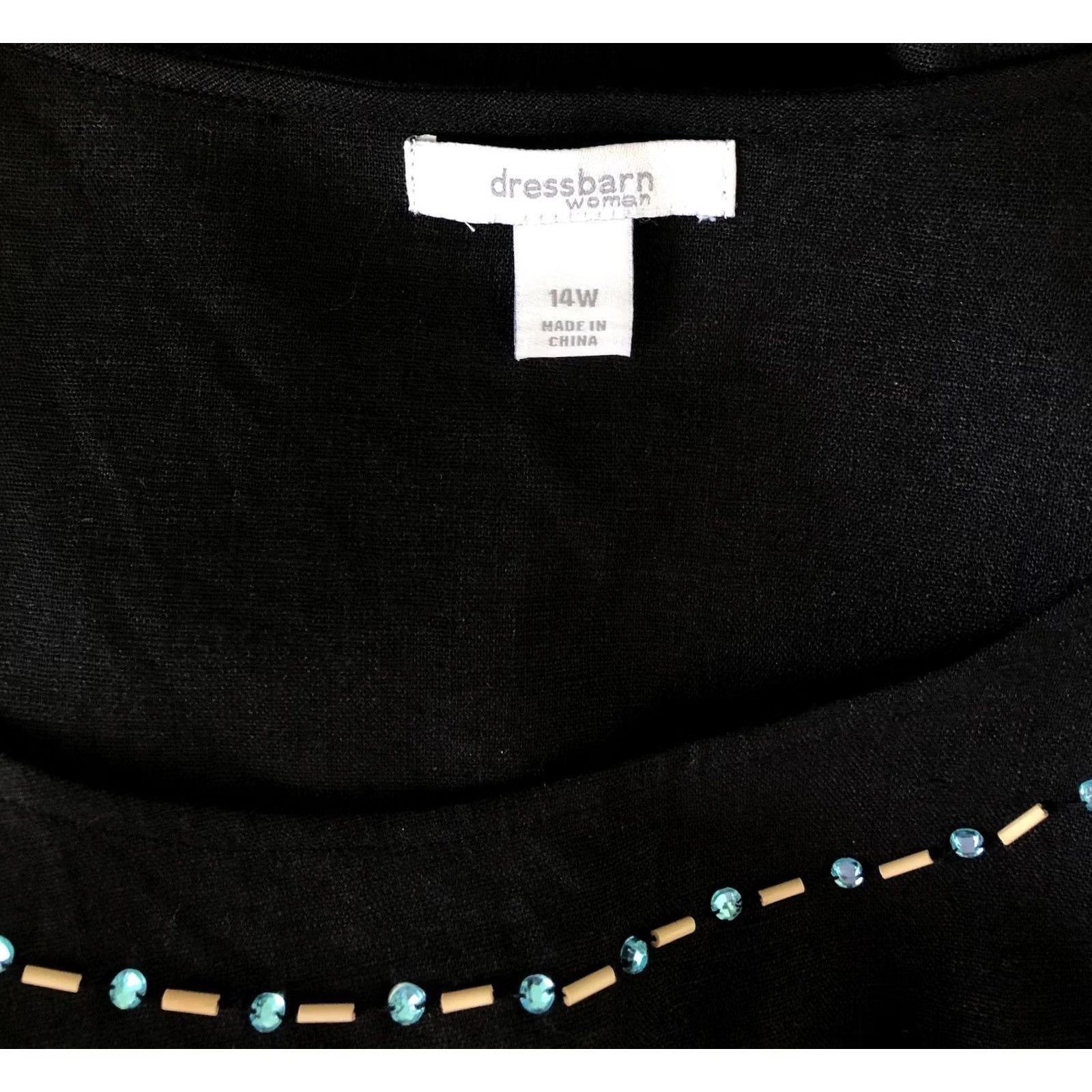 Vintage VINTAGE Dressbarn Linen Sleeveless Tank Top 14W Beaded Slits Boho Southwestern Hippie Beach Casual Summer Spring Fall Womens Size XL / US 12-14 / IT 48-50 - 4 Thumbnail