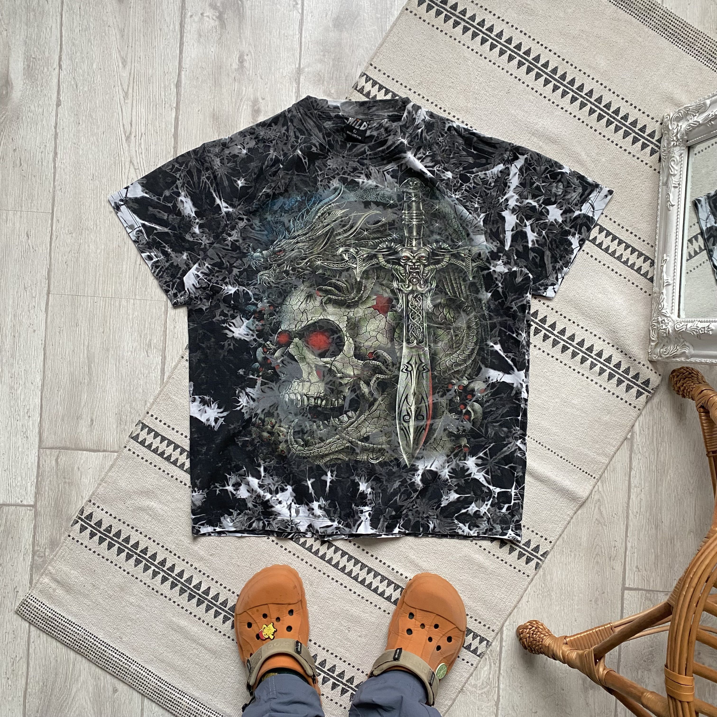 Expert Horror 💀Vintage 90s Horror Skull tee Wild Rock band Tie dye Size US L / EU 52-54 / 3 - 1 Thumbnail