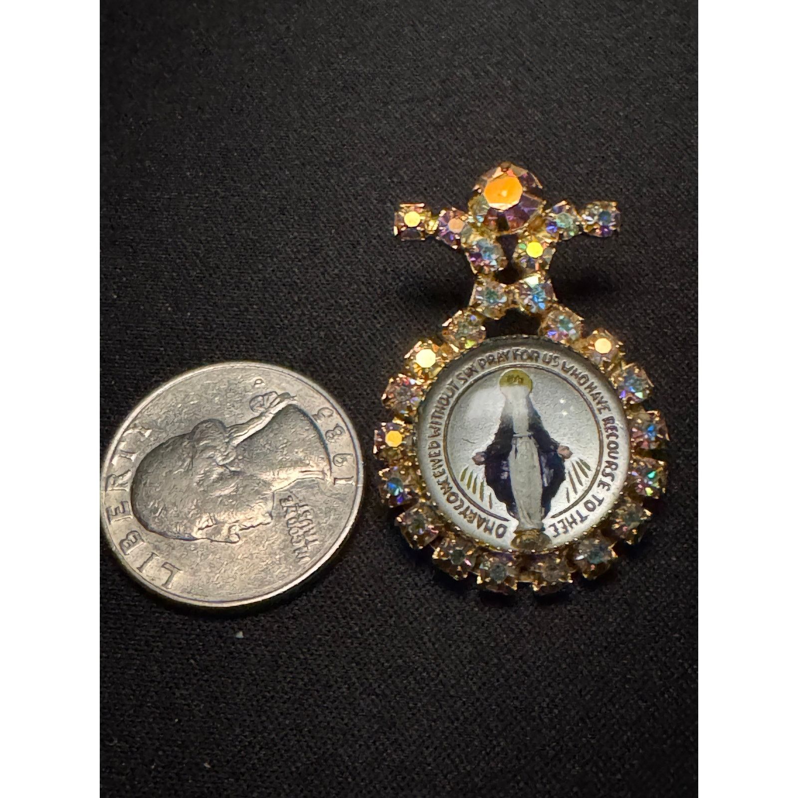 Other Vintage Miraculous Medal Catholic Devotional Brooch Size ONE SIZE - 3 Thumbnail