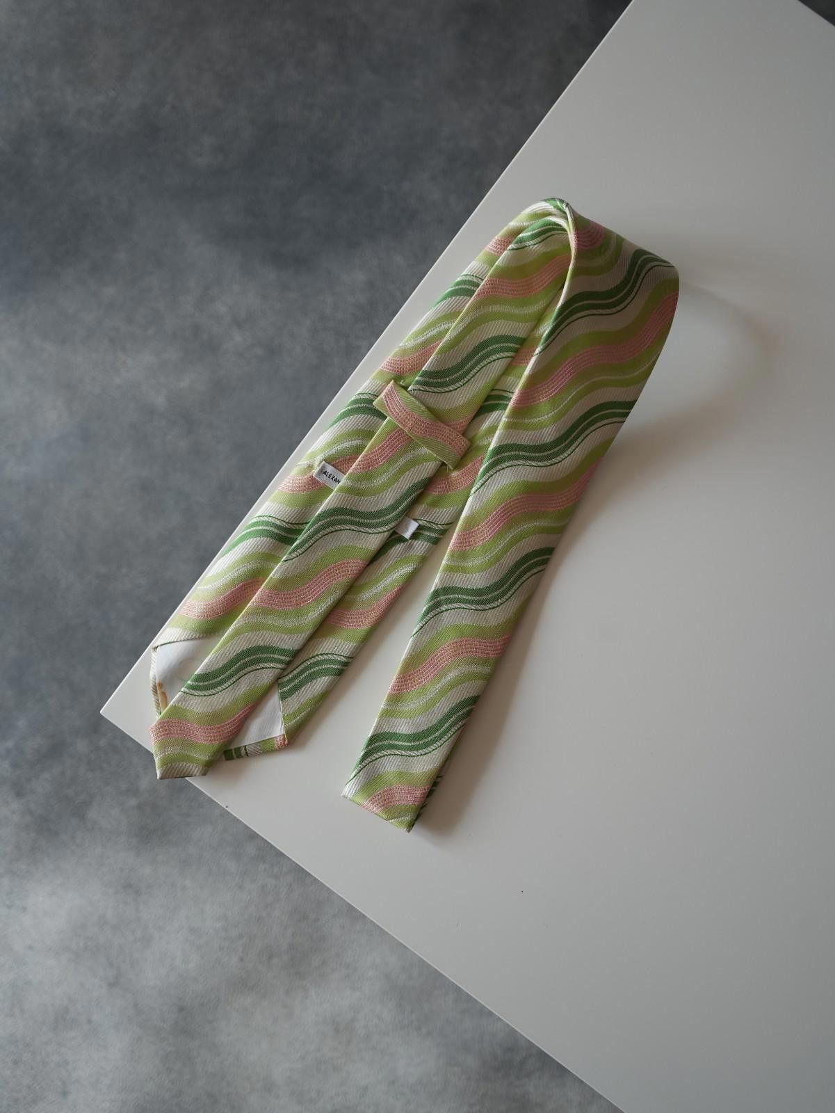 Alexander McQueen !NEW 1990`s Alexander McQueen Wave / Stripe Men Silk Tie Size ONE SIZE - 3 Thumbnail