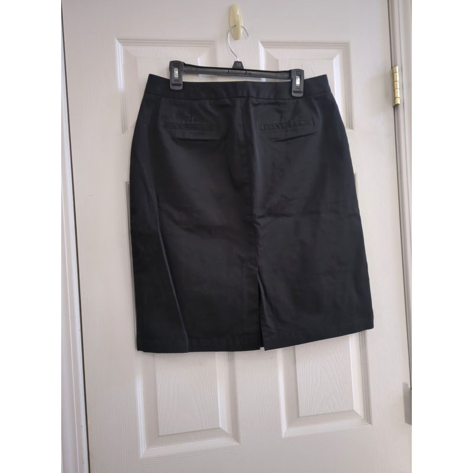 Dockers DOCKERS Skirt Women 12 Black Midi Slit Pockets Casual Workwear Regular Size 12 Womens Size 34" / US 12 / IT 48 - 3 Thumbnail