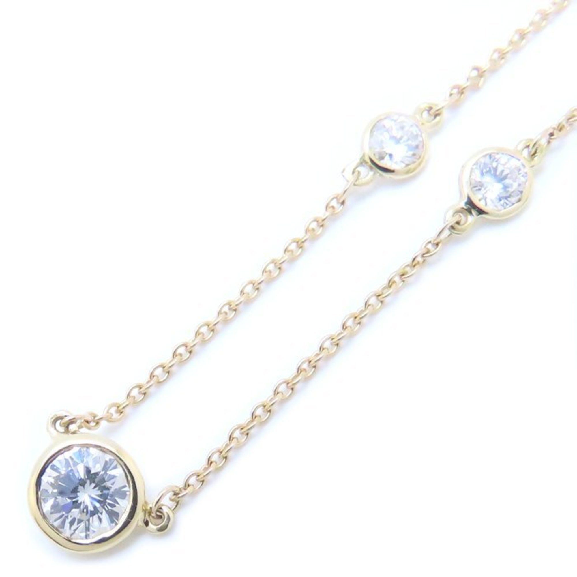 TIFFANY&Co. Tiffany by the Yard Necklace 3P Diamond Elsa Peretti K18YG Yellow Gold 293877