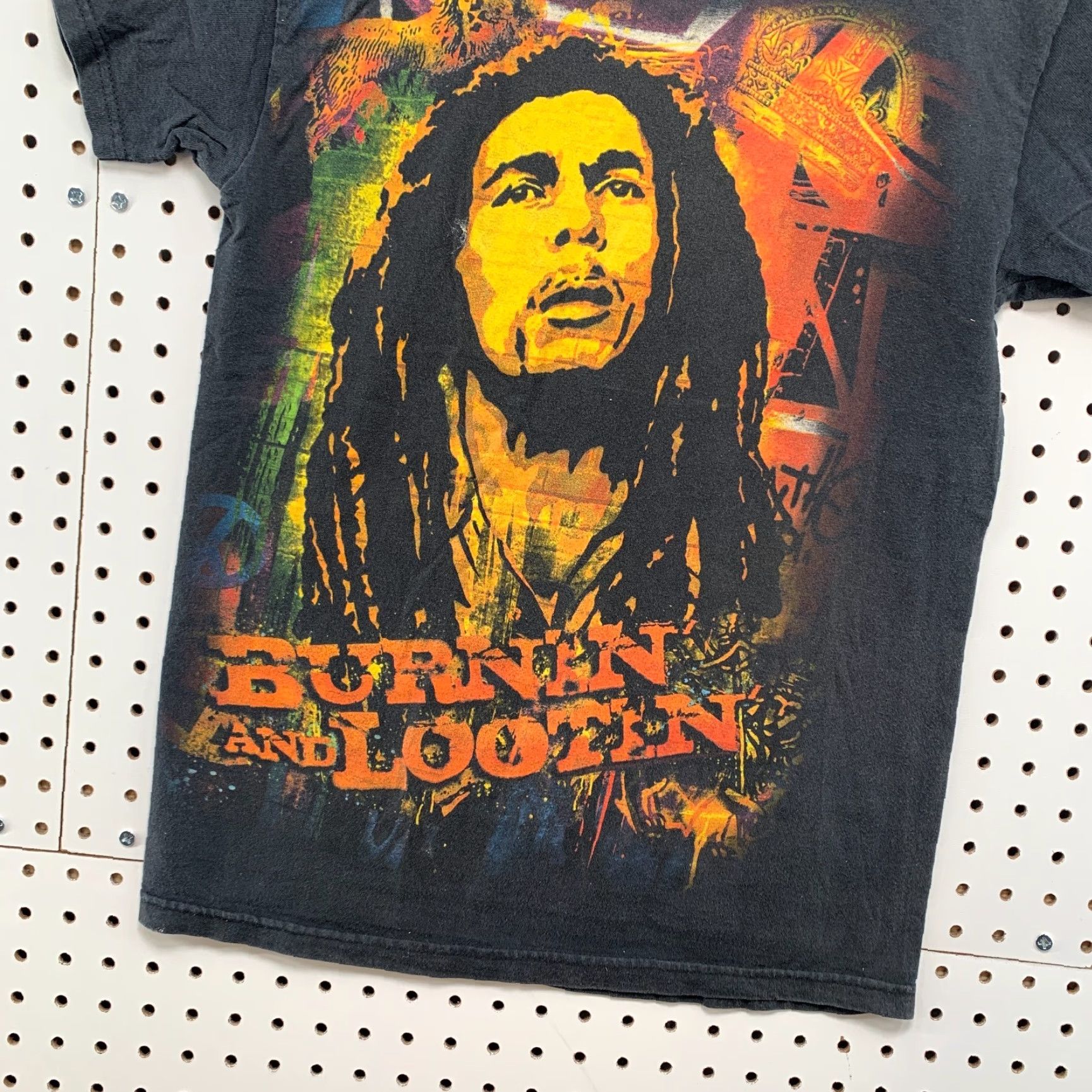 Vintage Vintage Bob Marley Shirt Mens Small Black Burnin And Lootin Short Sleeve 17x25.5 Size US S / EU 44-46 / 1 - 5 Thumbnail