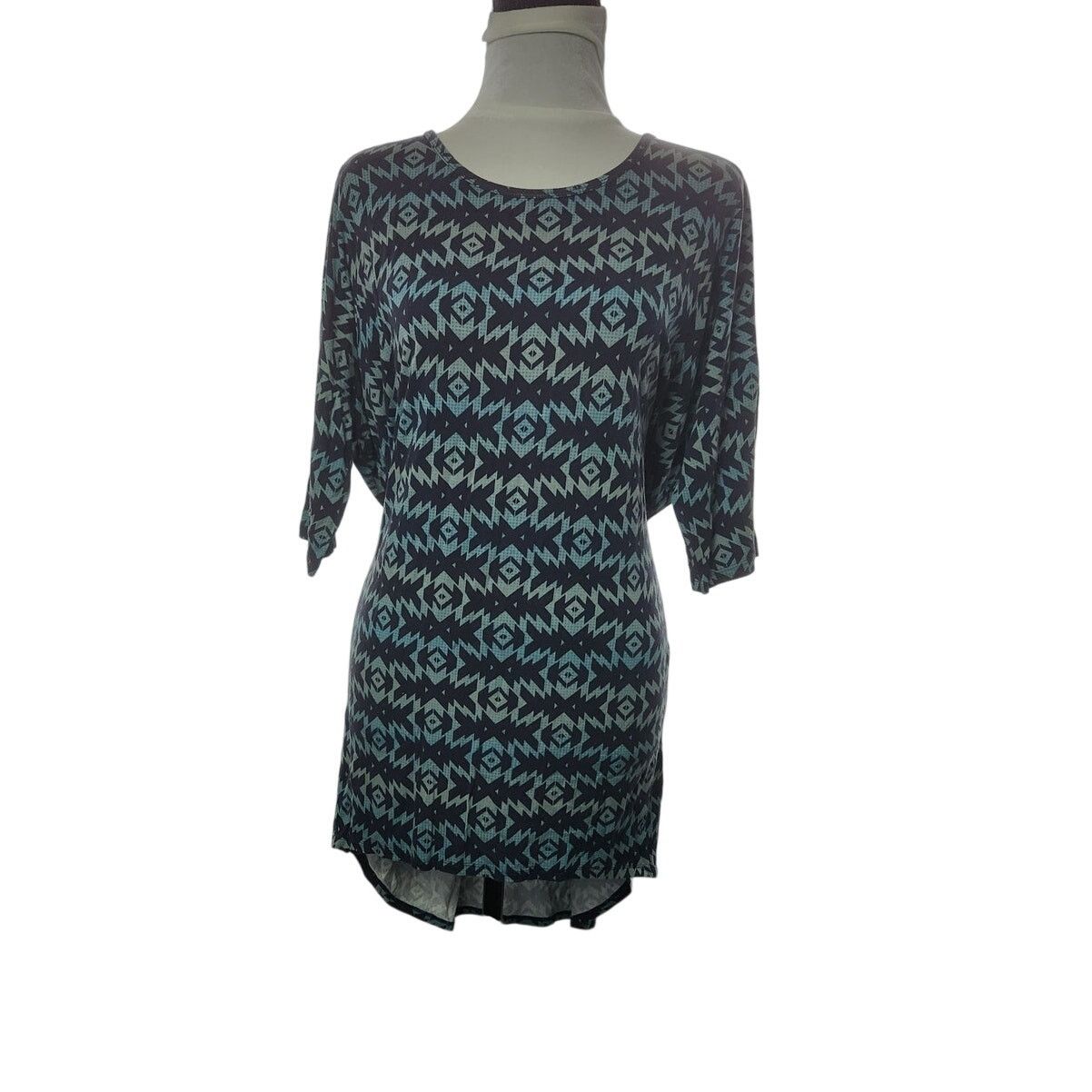 Other LuLaRoe Size Small Top Blue Geometric Print Stretch Size S / US 4 / IT 40 - 1 Thumbnail