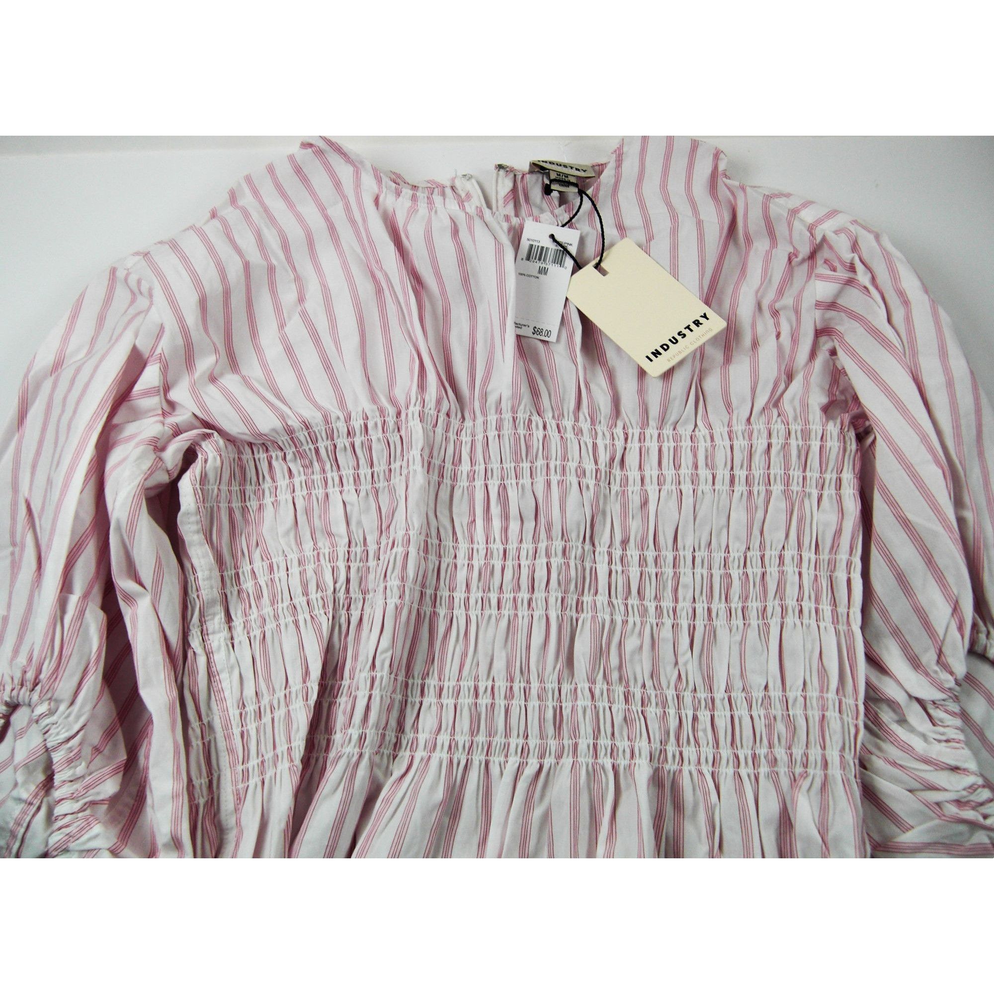 Other Women Blouses Dressy Casual Long Sleeve Top Pink Pin Stripe Size M / US 6-8 / IT 42-44 - 3 Thumbnail