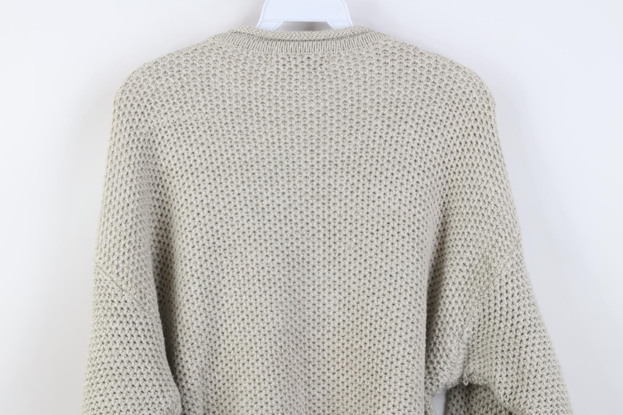Vintage Vintage 90s Streetwear Thermal Marled Knit Sweater Beige Size US L / EU 52-54 / 3 - 10 Thumbnail