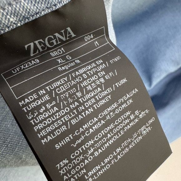 Ermenegildo Zegna Zegna Bleached Button-Up Denim Shirt Blue Men’s XL Size US XL / EU 56 / 4 - 4 Thumbnail