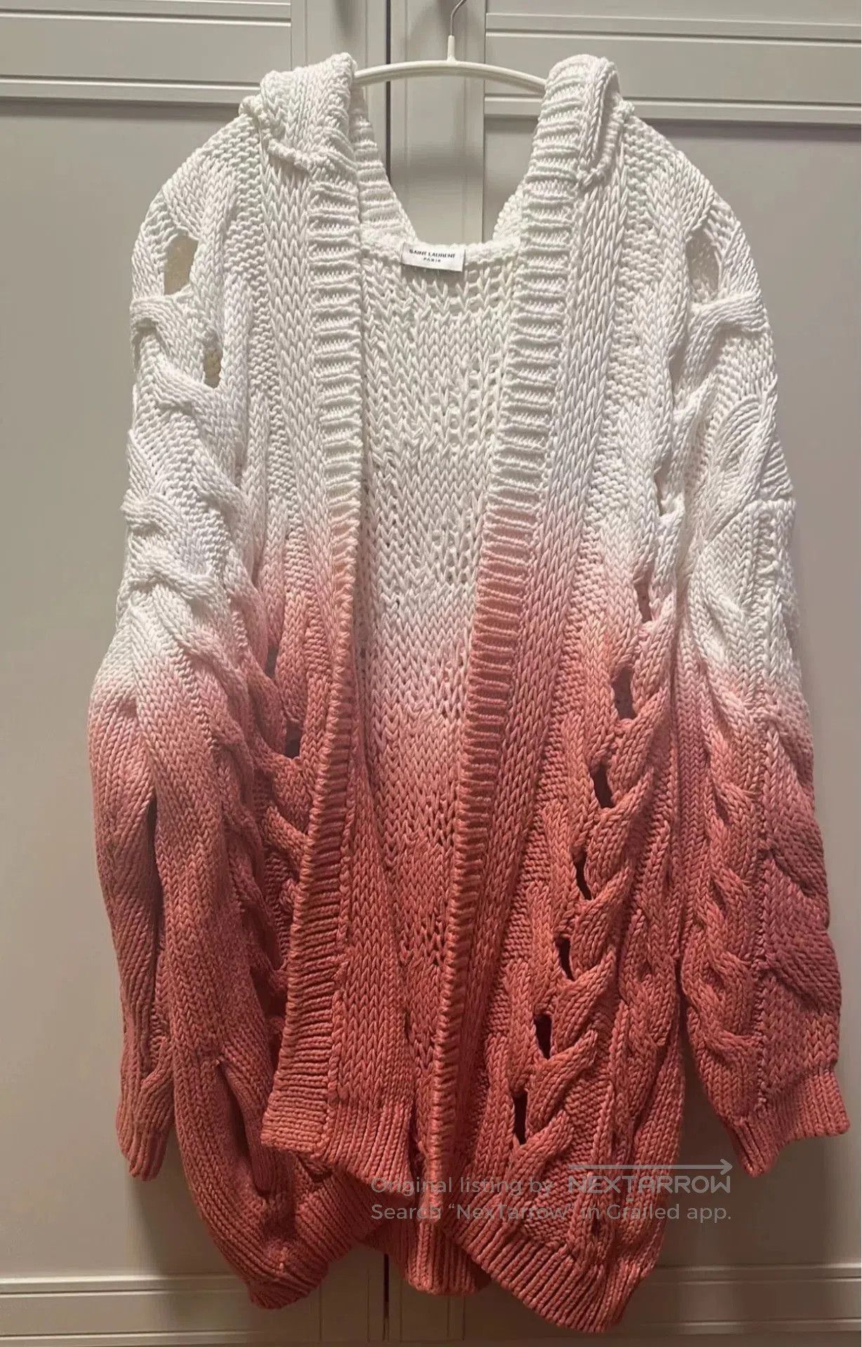 Saint Laurent Paris Saint Laurent Gradient Pink Hooded Cardigan. Size M / US 6-8 / IT 42-44 - 1 Thumbnail