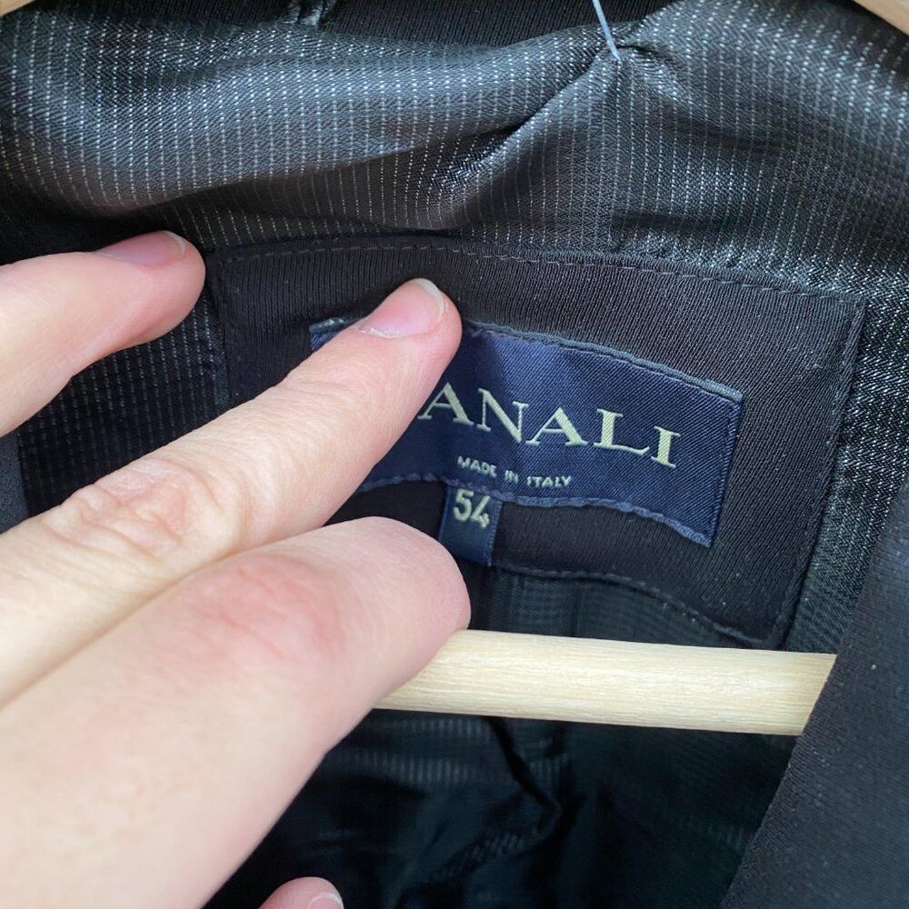 Canali × Vintage RARE Canali Wool Viscose Tri-Pocket Utility Jacket Coat Bla Size US L / EU 52-54 / 3 - 6 Thumbnail
