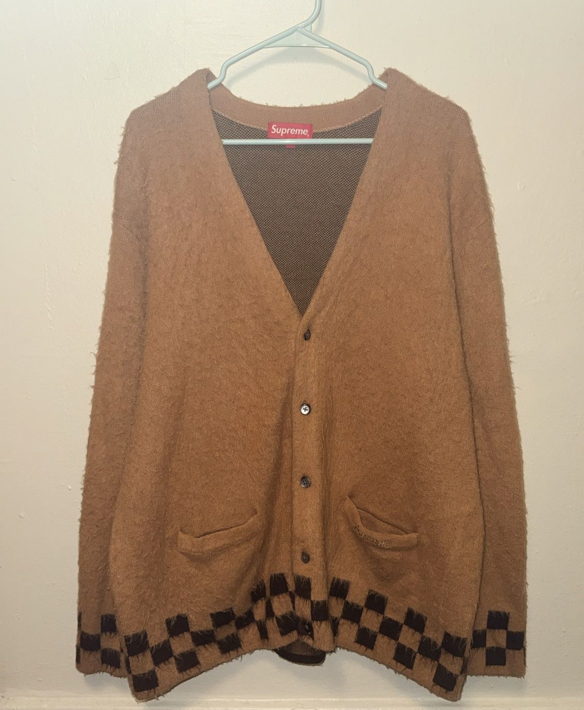Supreme Brushed Checkerboard Cardigan