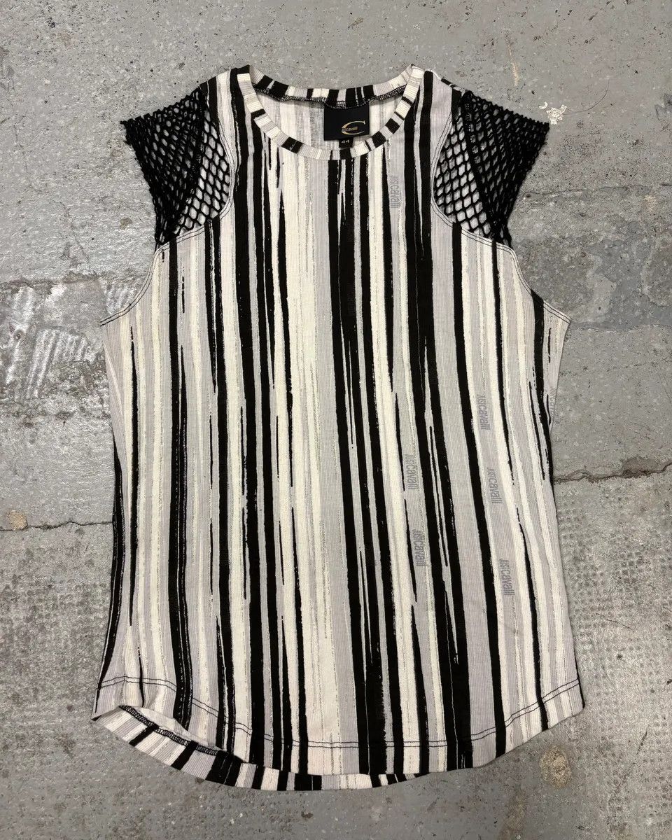Just Cavalli × Vintage 2000s Cavalli Elevation Piano Black & White Tank Top Size S / US 4 / IT 40 - 1 Thumbnail