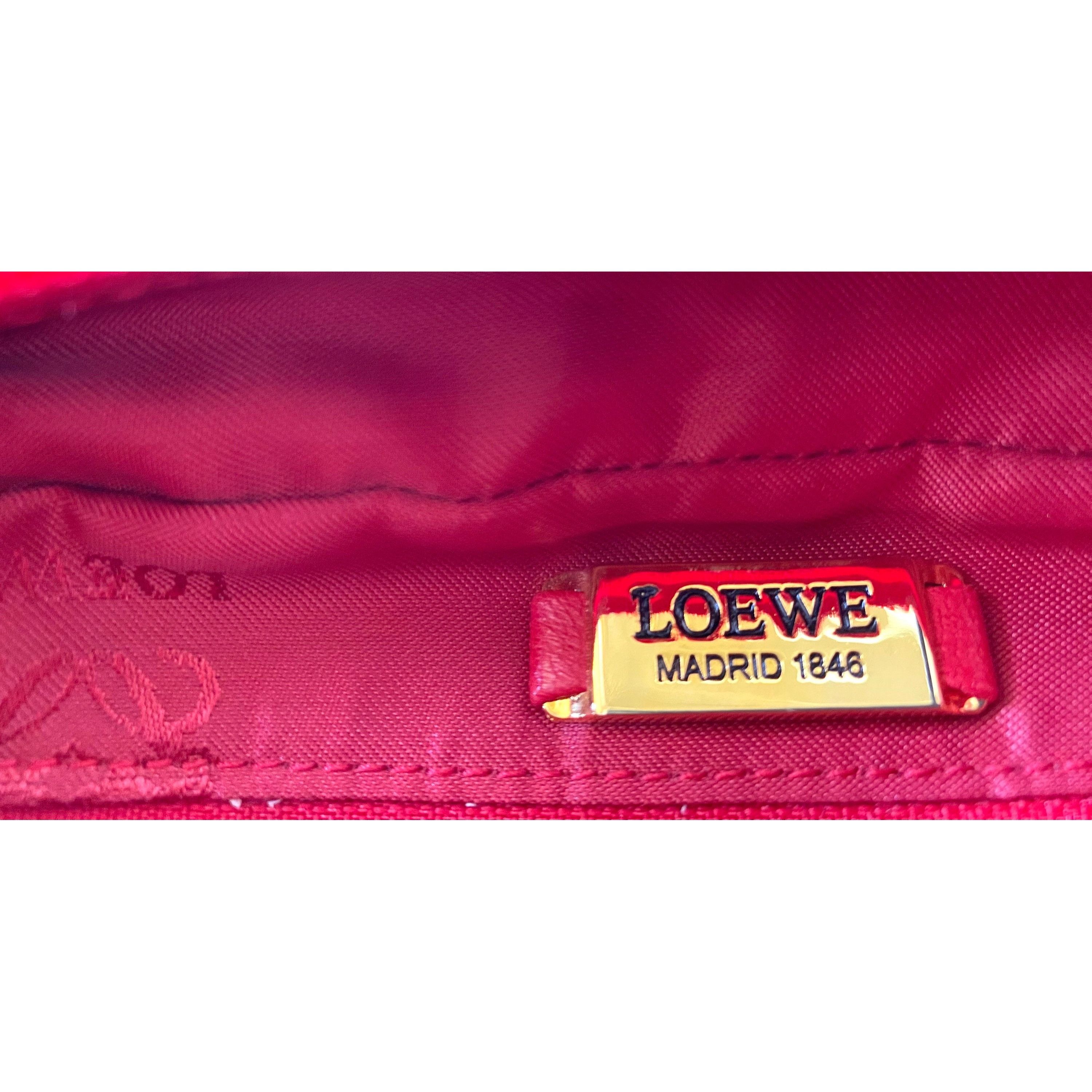 Loewe Vintage LOEWE red genuine ostrich and nappa leather bag Size ONE SIZE - 8 Thumbnail