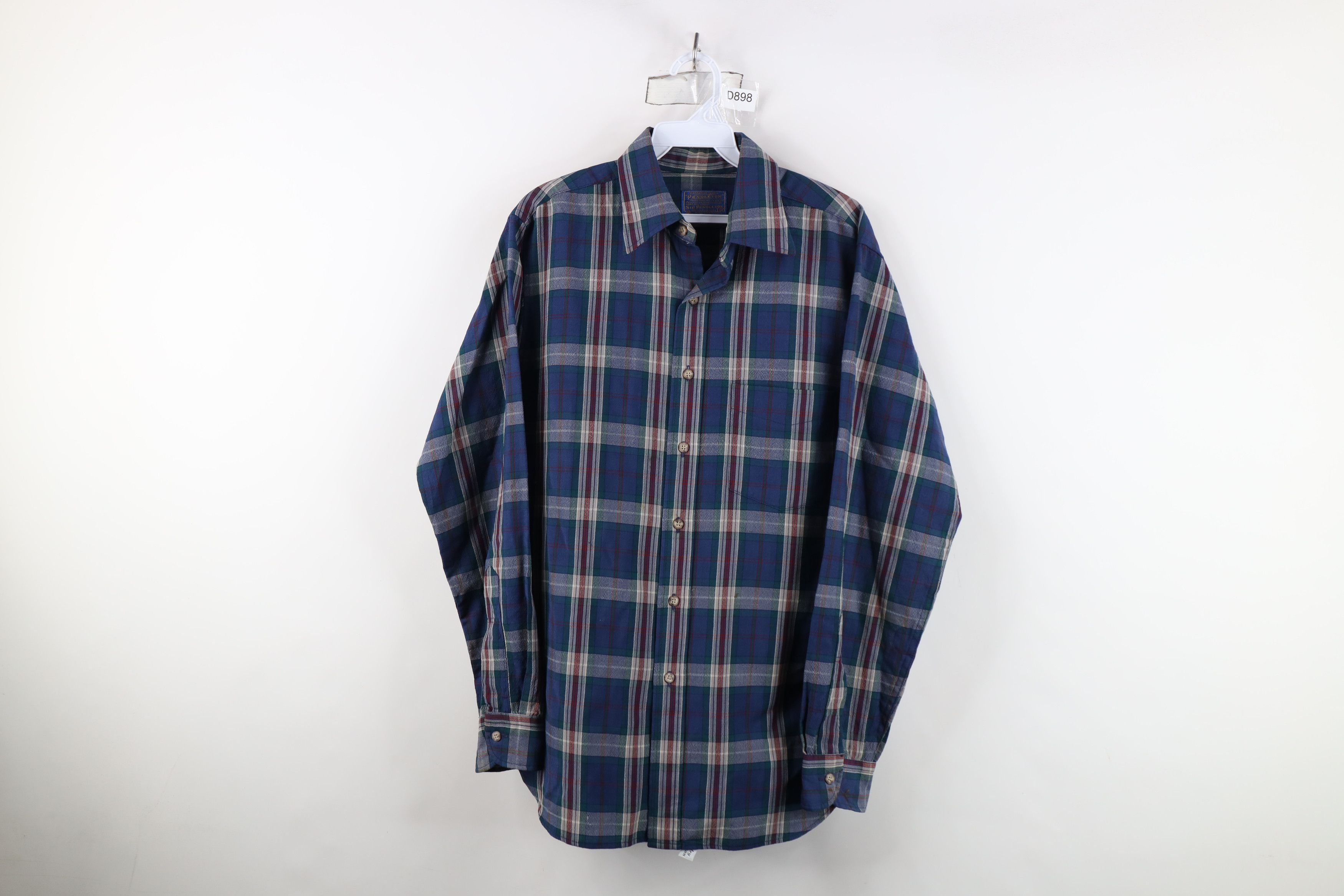 Pendleton Vintage 90s Pendleton Wool Collared Button Shirt Plaid USA Size US M / EU 48-50 / 2 - 1 Thumbnail